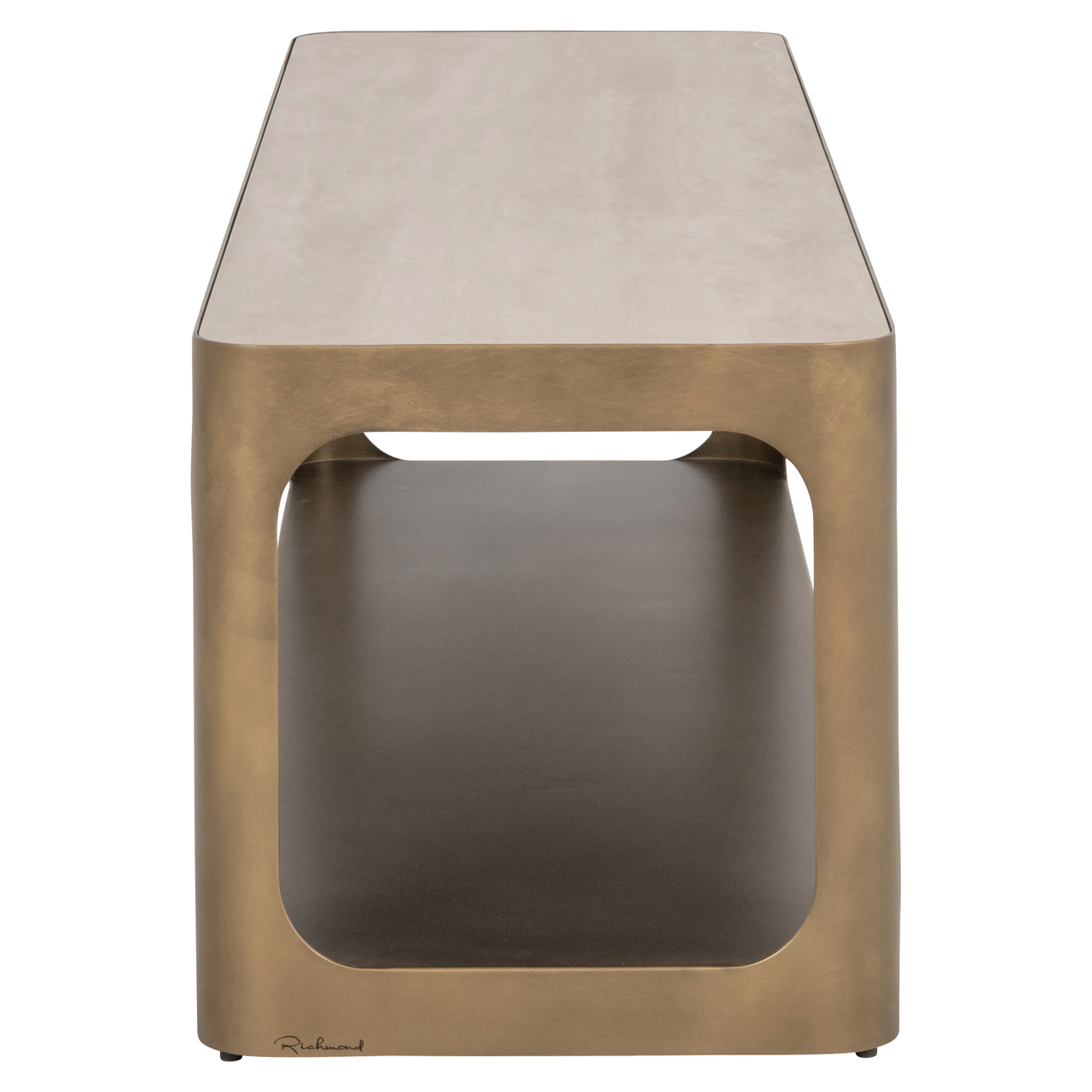 TV-Schrank Claridge beige 160x40 (Ijzer|Keramiek|Glas) - Richmond Interiors
