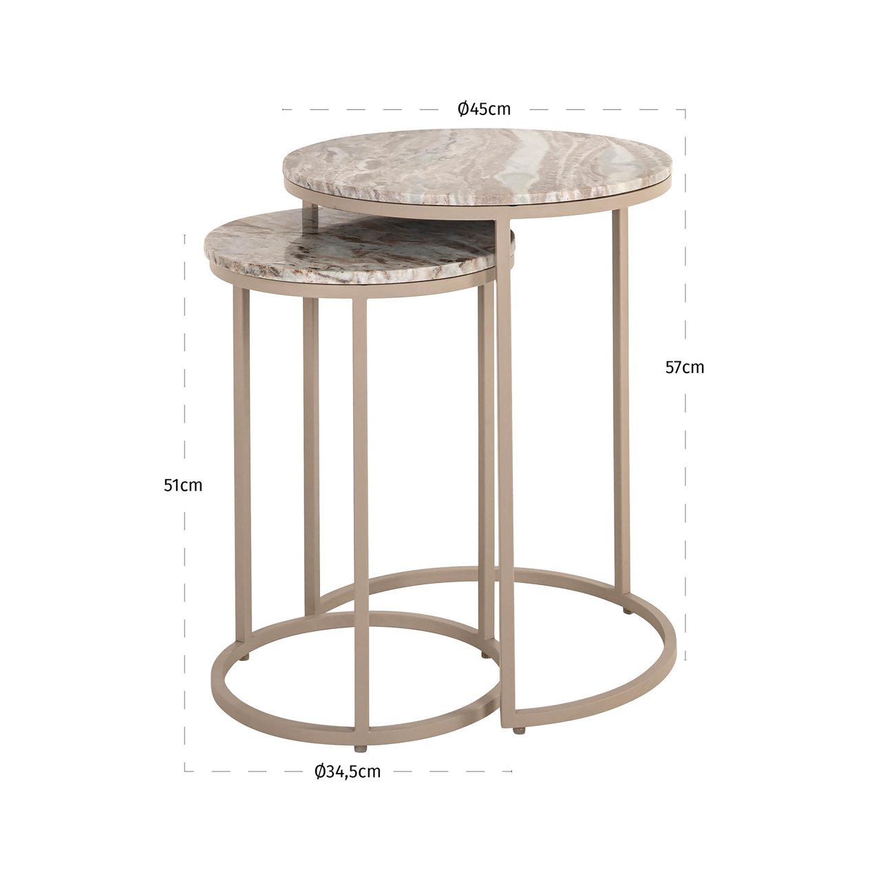 Mesa auxiliar Fairfax clay (set de 2) - Richmond Interiors