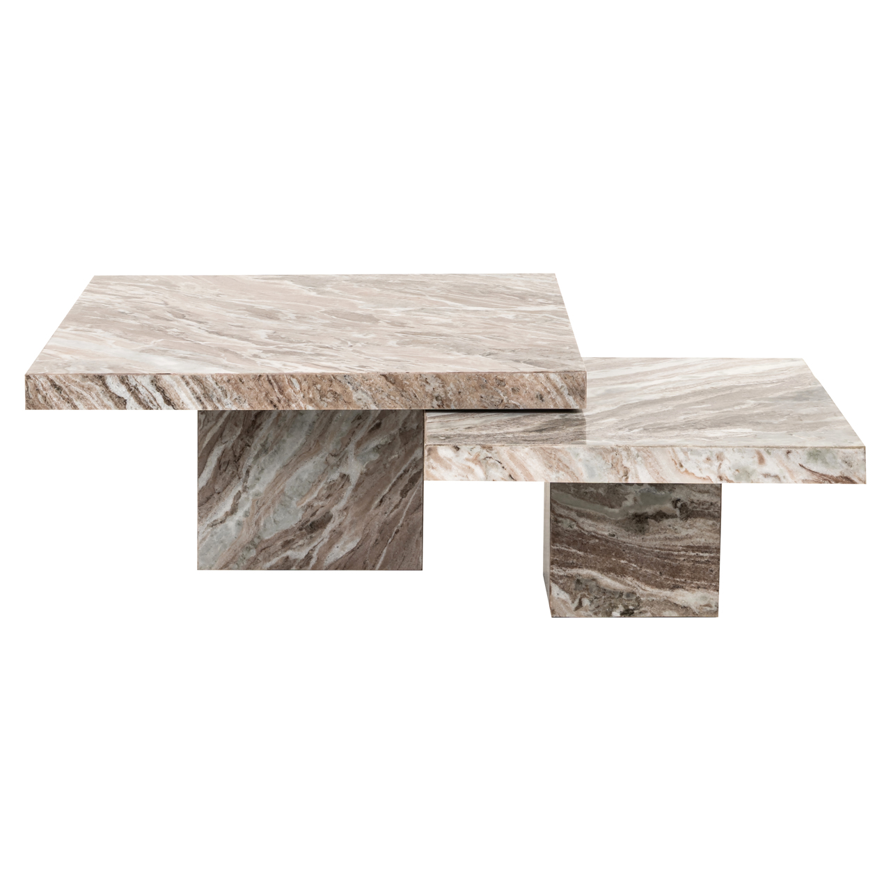 Couchtisch Rashford Blush beige (Set aus 2) (Toronto Marmor) - Richmond Interiors