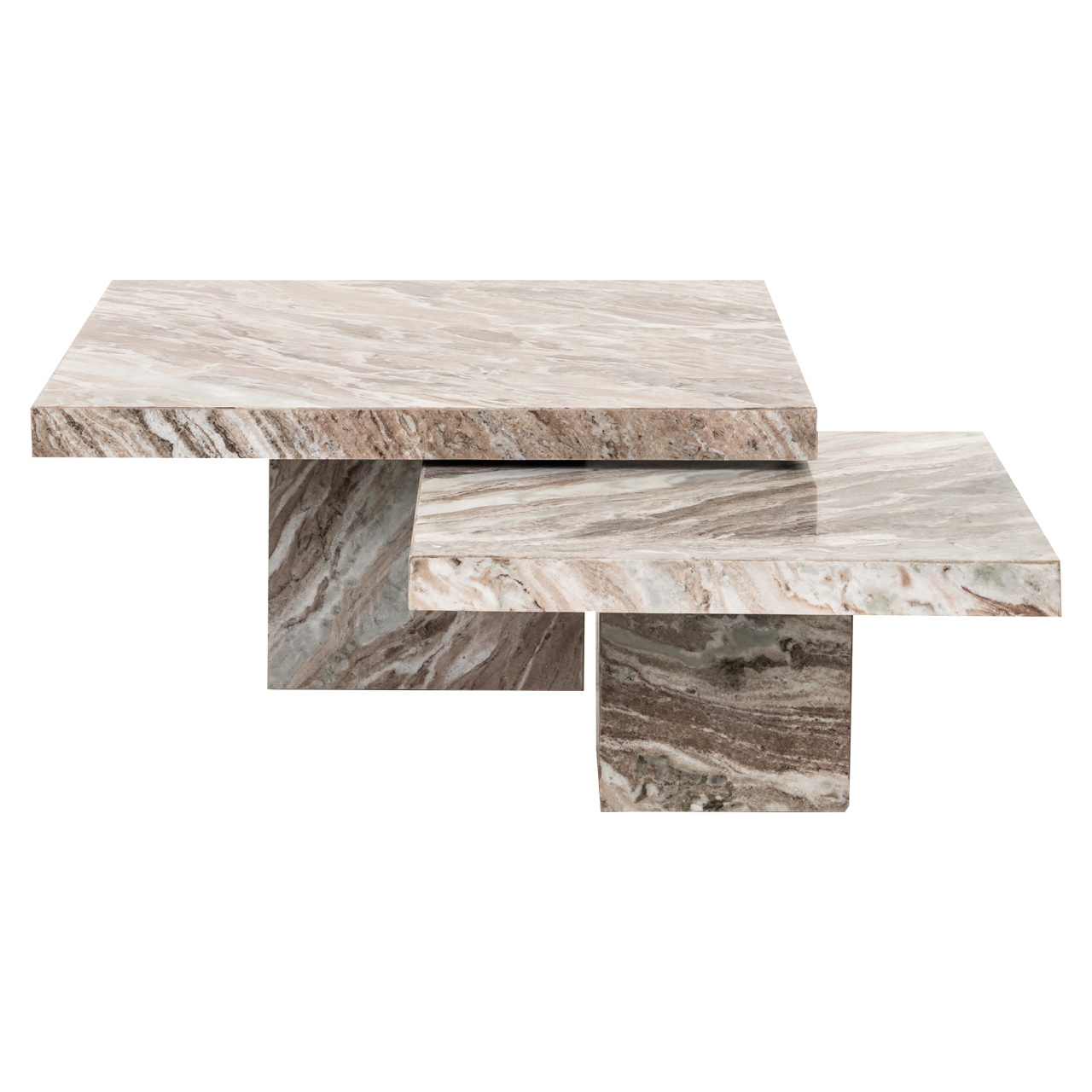Couchtisch Rashford Blush beige (Set aus 2) (Toronto Marmor) - Richmond Interiors