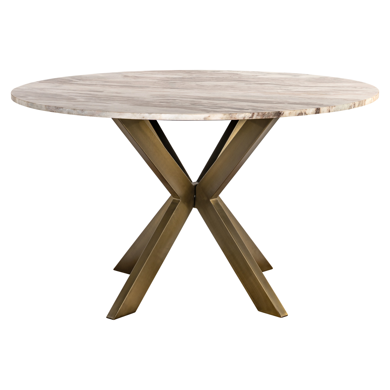 Esstisch Bottega Blush beige 140Ø (Ijzer|Messing|Toronto Marmor) - Richmond Interiors