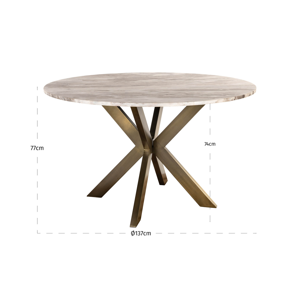 Mesa de comedor Bottega Blush beige 140Ø - Richmond Interiors
