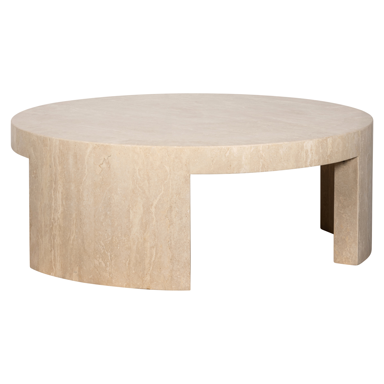 Couchtisch Alexander Jones beige round (Biltmore) (Travertine) - Richmond Interiors