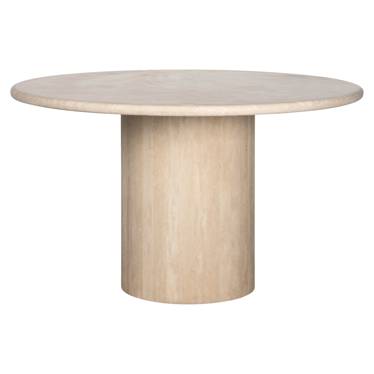 Esstisch Alexander Jones beige 130Ø (Renaissance) (Ijzer|Mdf|Travertine) - Richmond Interiors