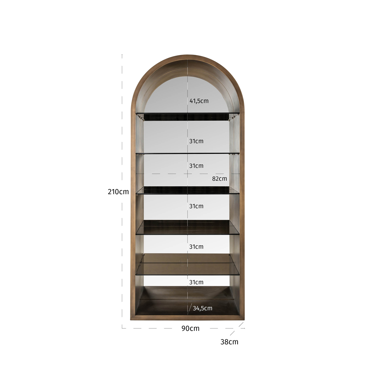 Vitrine Bowic brushed gold - Richmond Interiors