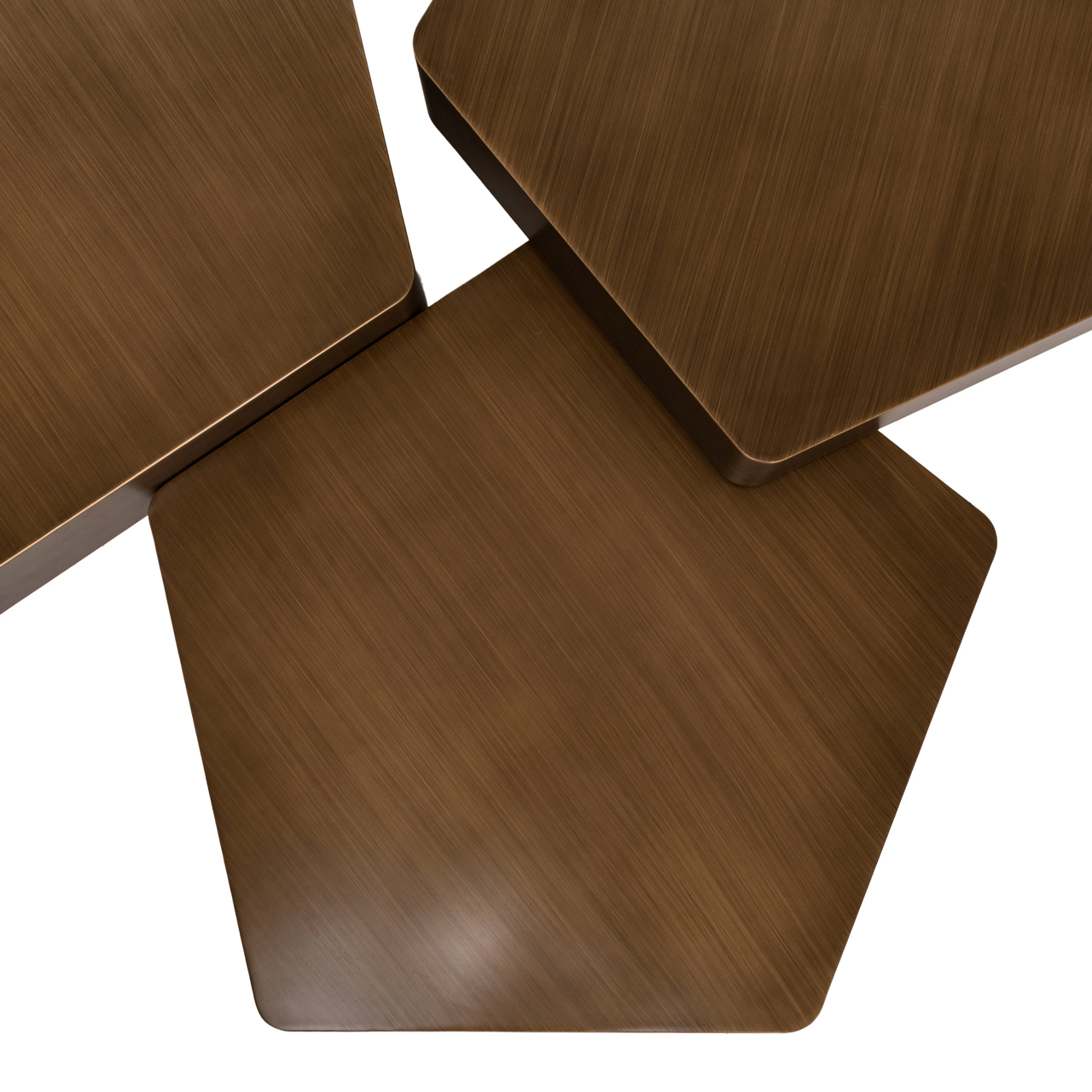 Couchtisch Hexa brushed gold (Set aus 3) (Ijzer) - Richmond Interiors