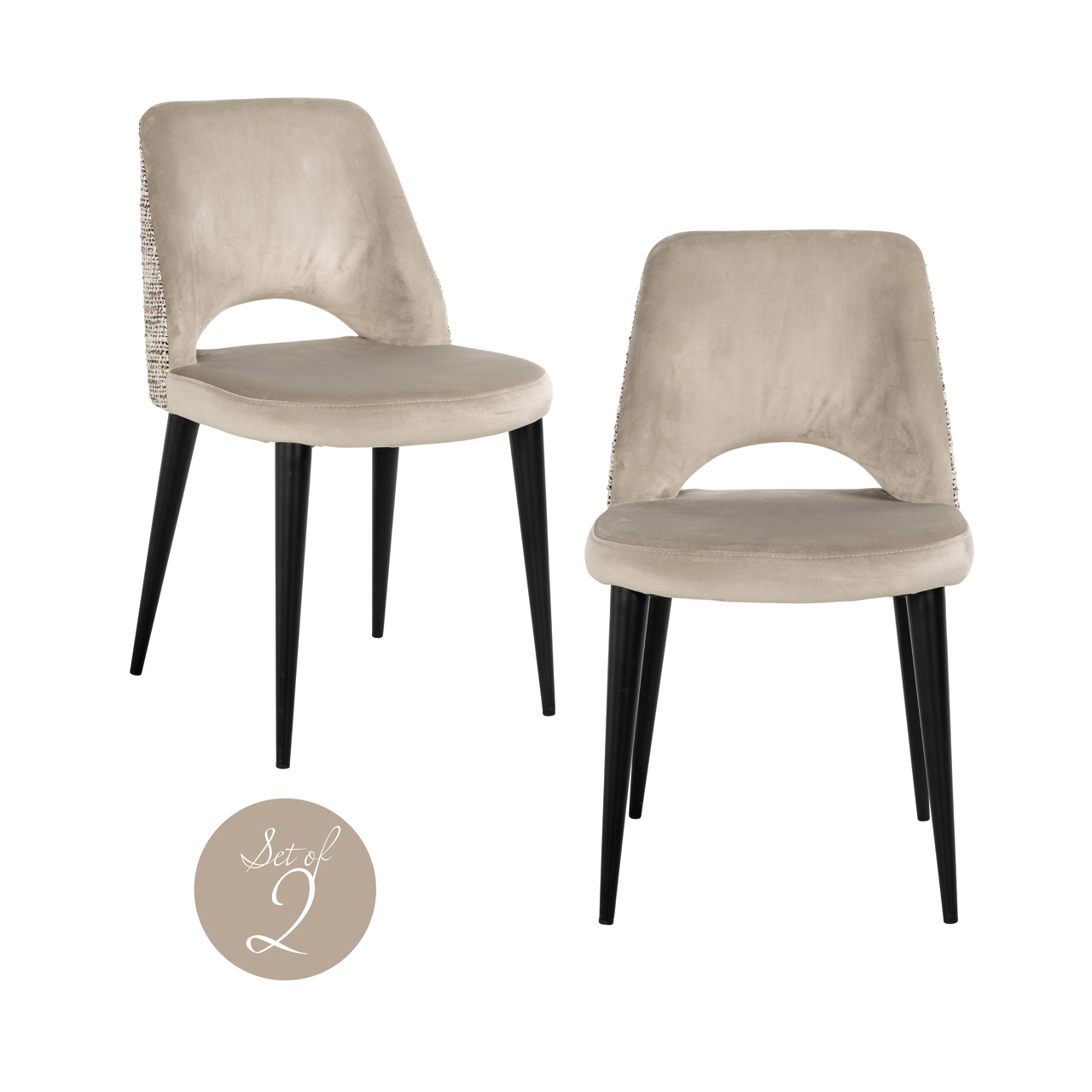 Silla de comedor Tabitha trendy nature retardante de llama (set de 2) - Richmond Interiors