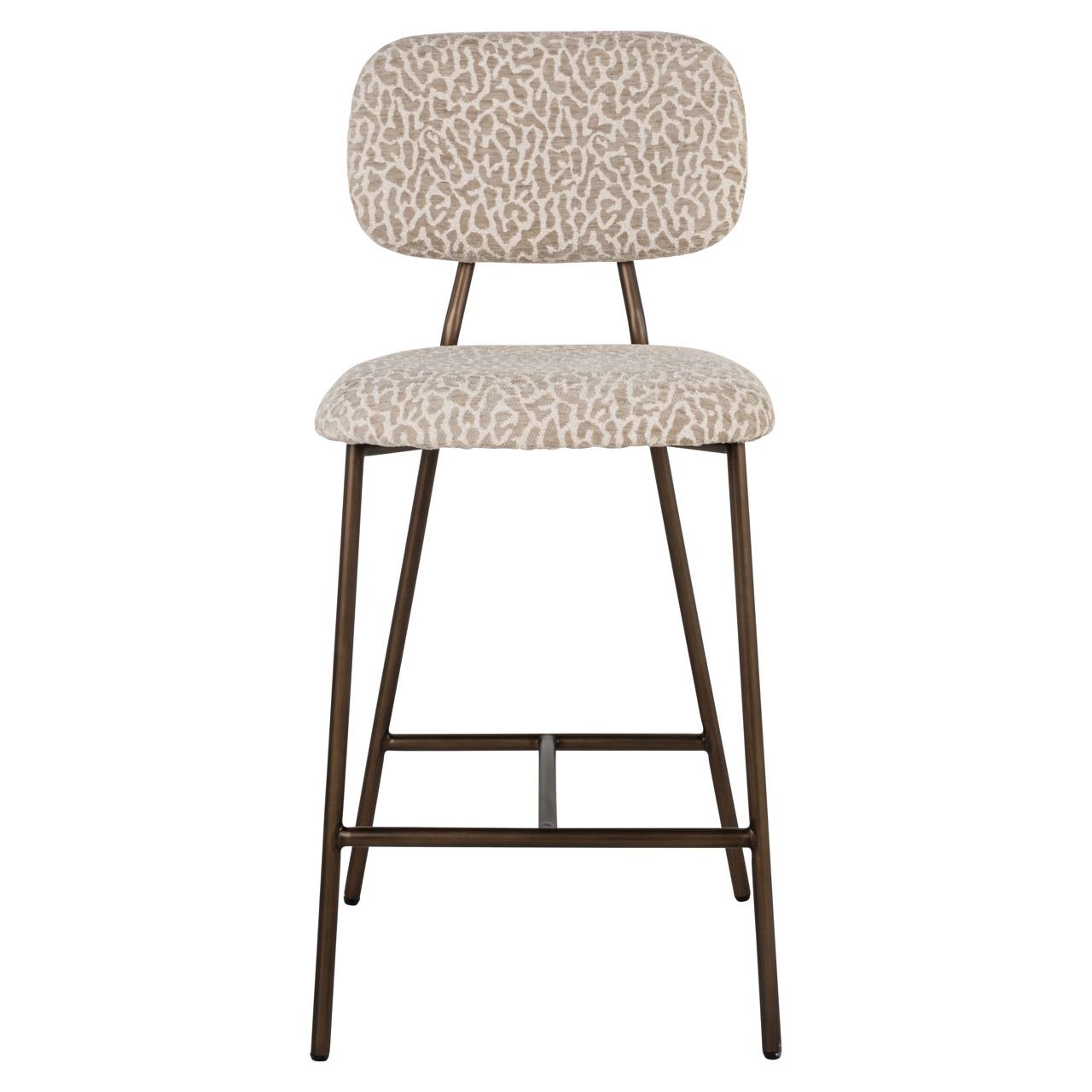 Thekenstuhl Xenia beige leopard feuerhemmend (Set aus 2) - Richmond Interiors