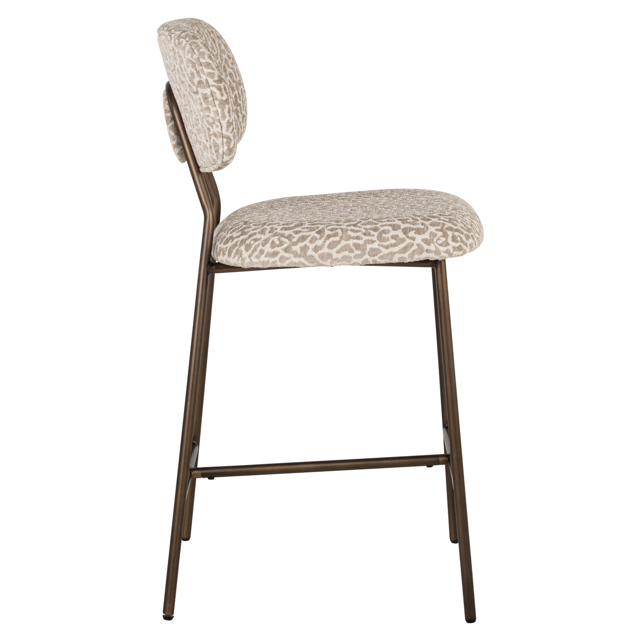 Thekenstuhl Xenia beige leopard feuerhemmend (Set aus 2) - Richmond Interiors
