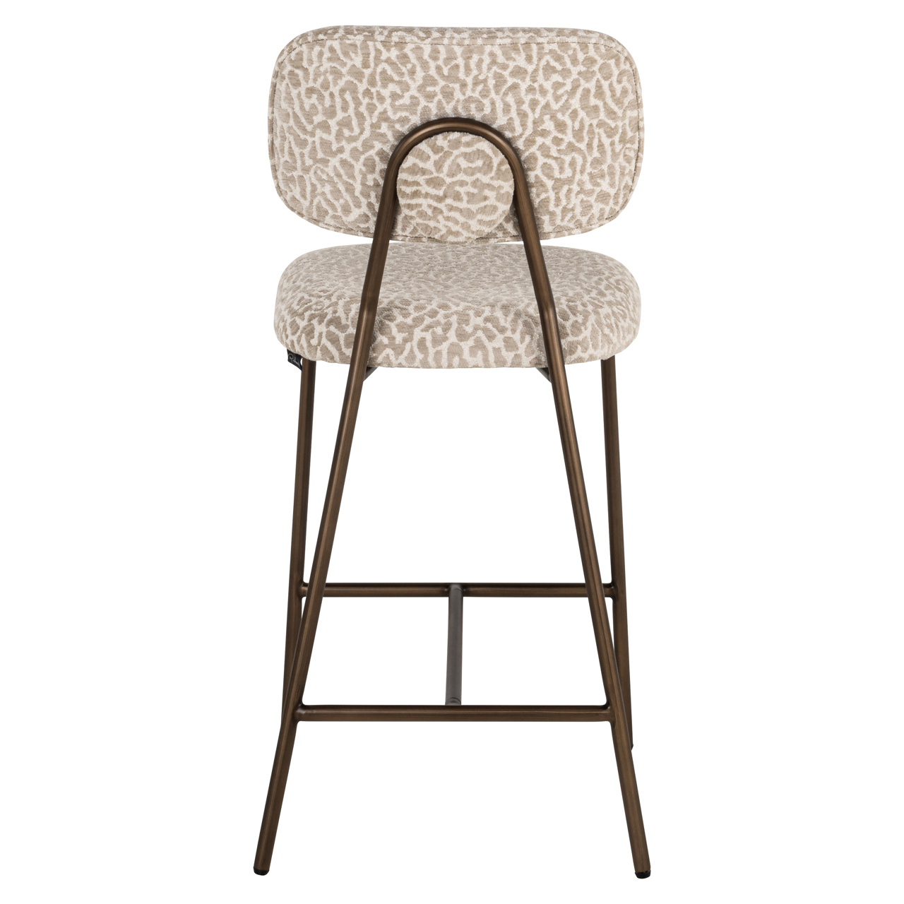 Thekenstuhl Xenia beige leopard feuerhemmend (Set aus 2) - Richmond Interiors