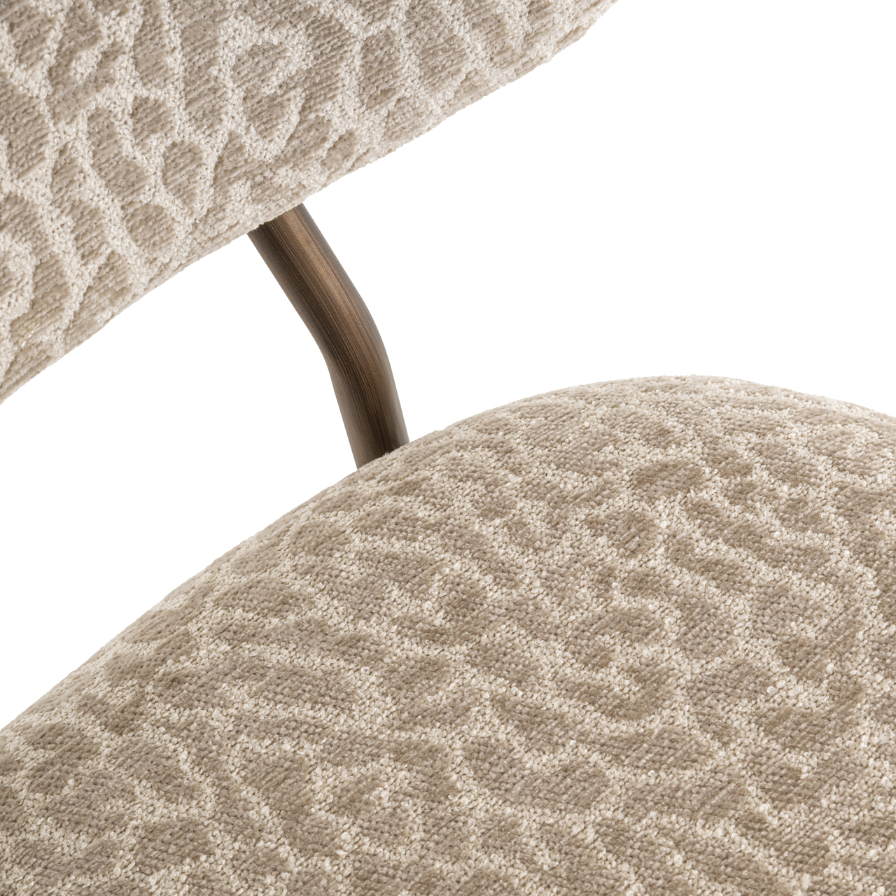 Thekenstuhl Xenia beige leopard feuerhemmend (Set aus 2) - Richmond Interiors