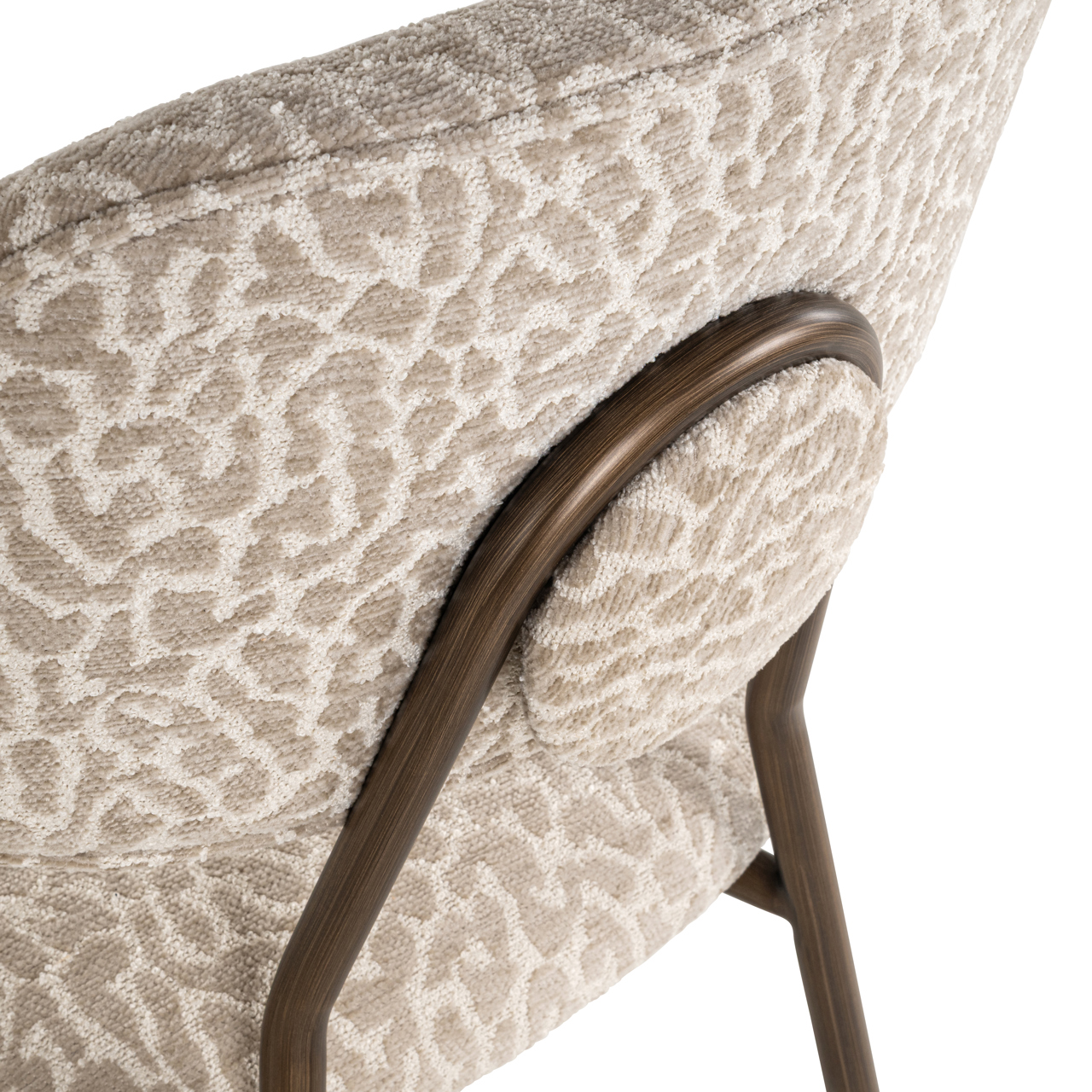 Thekenstuhl Xenia beige leopard feuerhemmend (Set aus 2) - Richmond Interiors