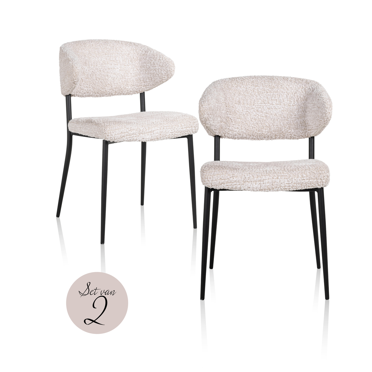 Eetkamerstoel Bea lovely cream (Set of 2) - Richmond Interiors