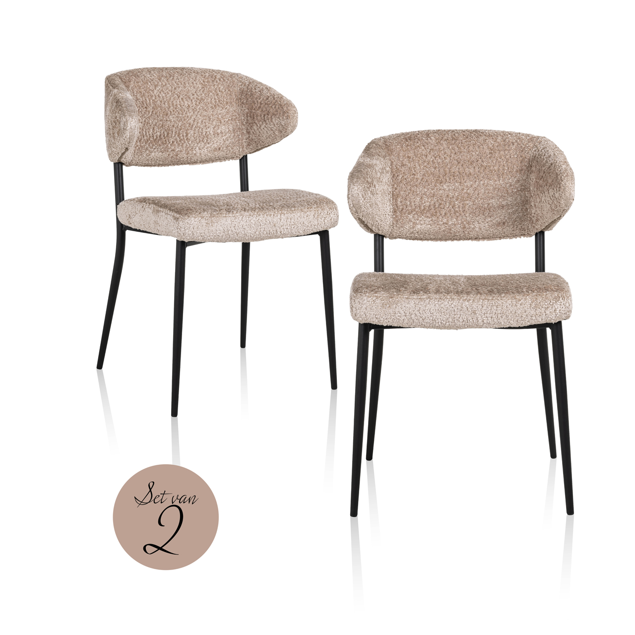 Esszimmerstuhl Bea sheep natural (Set aus 2) - Richmond Interiors