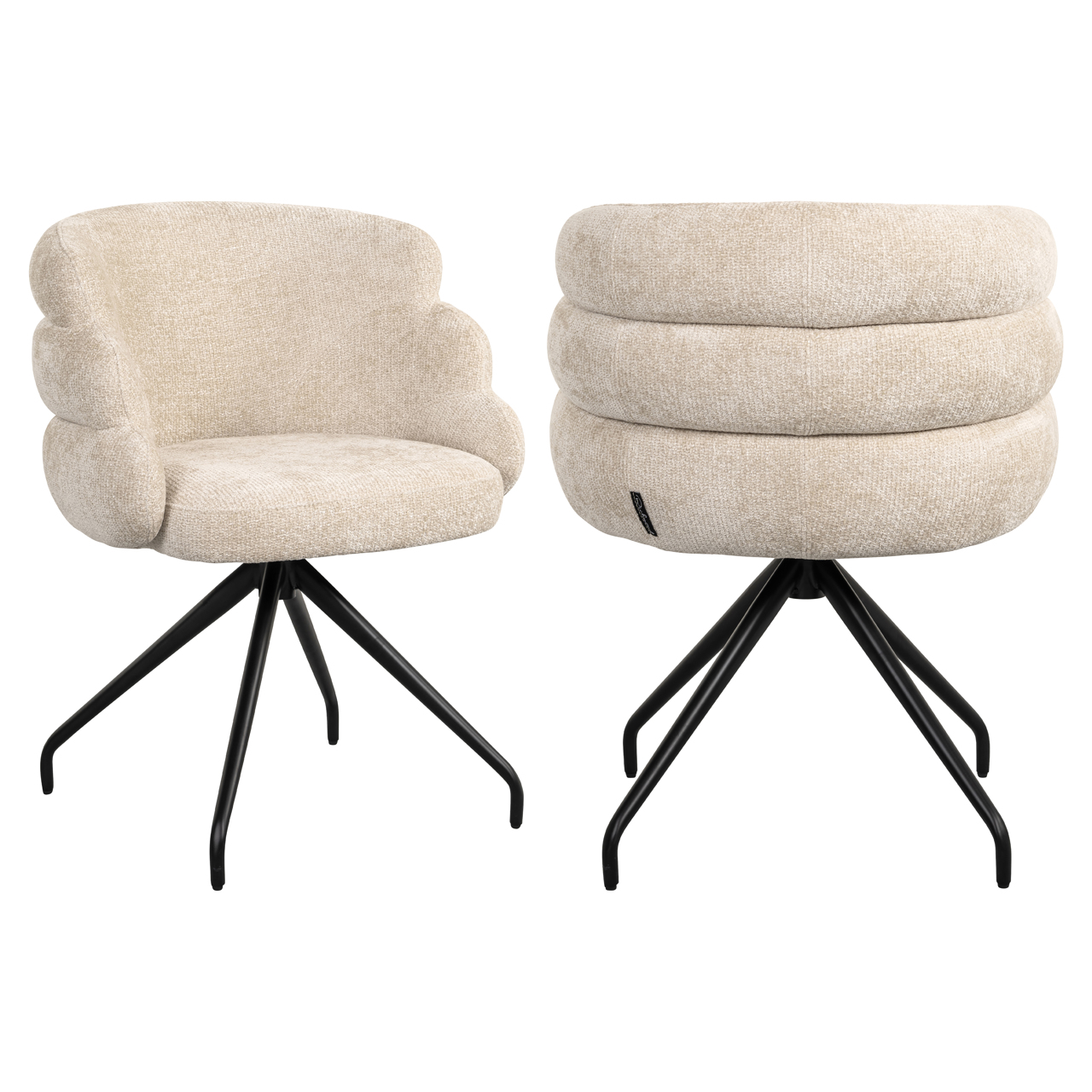 Silla de comedor Kayla cream unicorn giratoria - Richmond Interiors