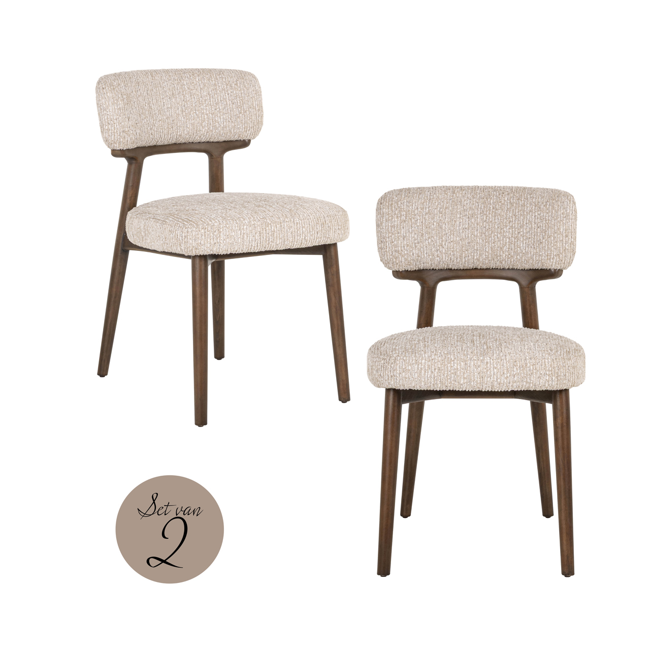 Silla de comedor Basker natural linear (set de 2) - Richmond Interiors