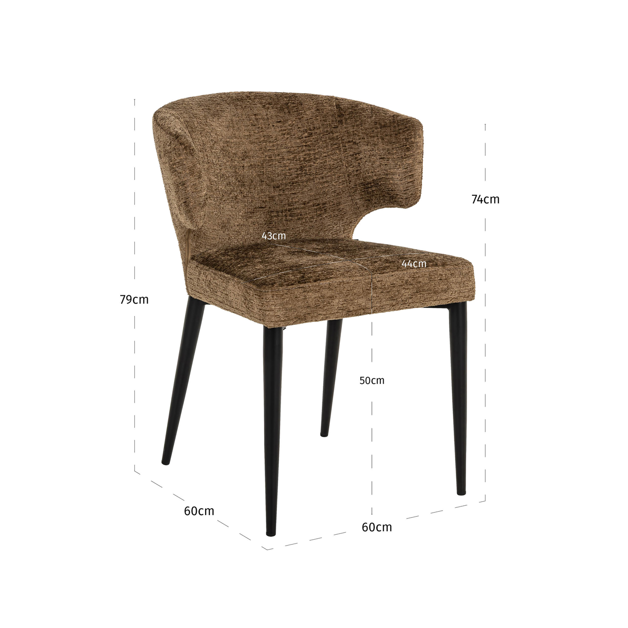 Dining Chair Taylor brandy fusion fire retardant - Richmond Interiors