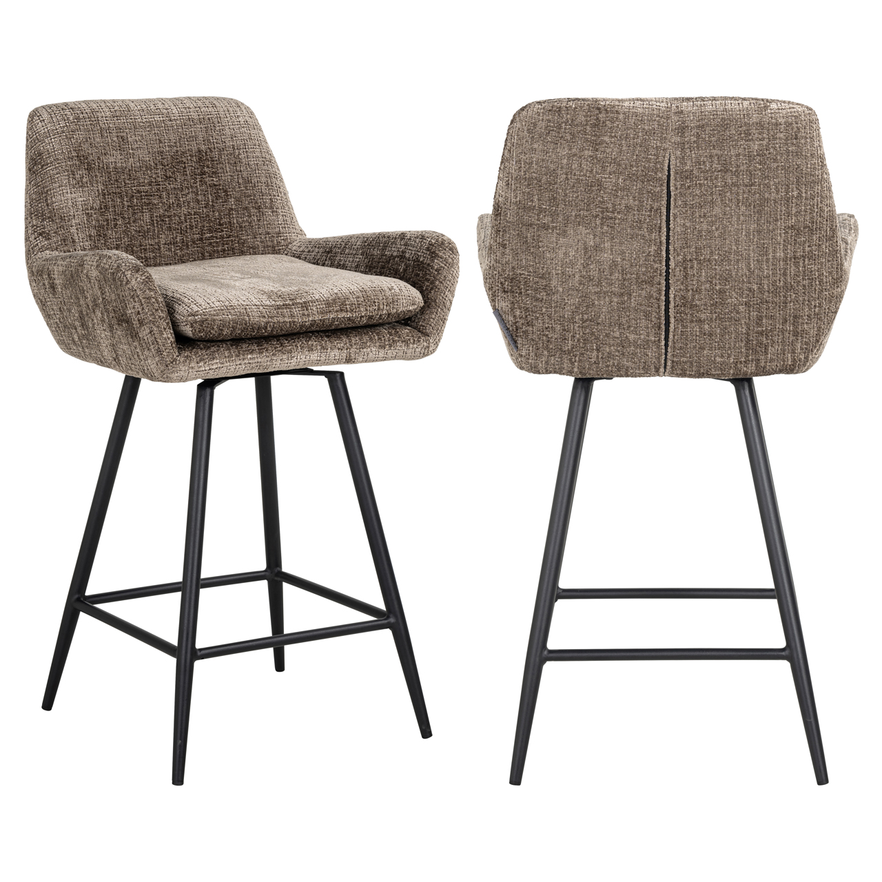 Thekenstuhl Linsey niagara stone drehbar (Set aus 2) - Richmond Interiors