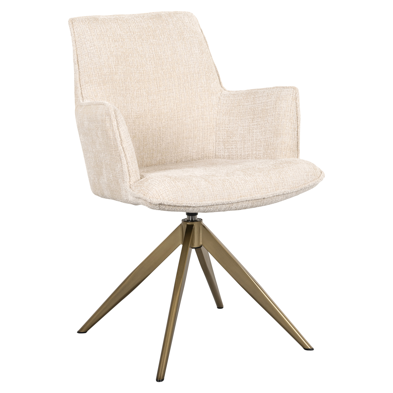 Silla de comedor Dakota niagara beige giratoria con reposabrazos - Richmond Interiors