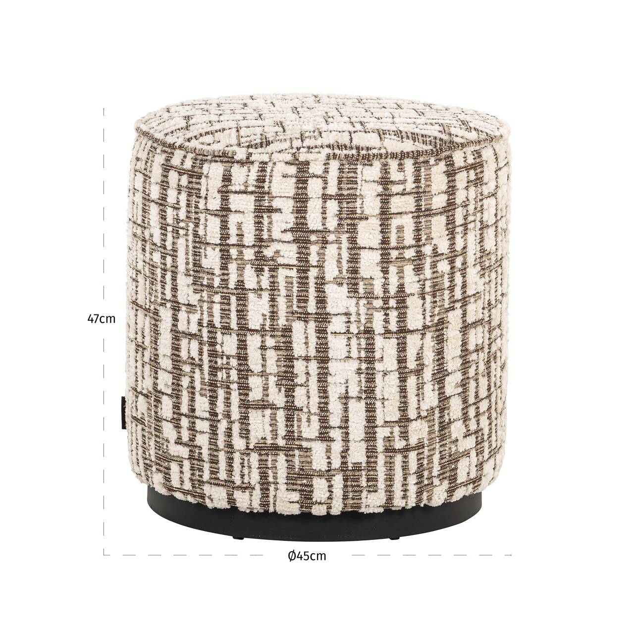 Puf y reposapiés Lexie cream 45Ø - Richmond Interiors