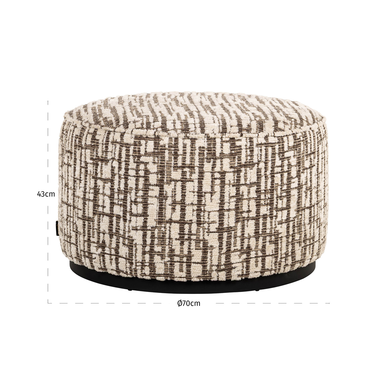 Pouffe & Footstool Lexie cream 70Ø - Richmond Interiors