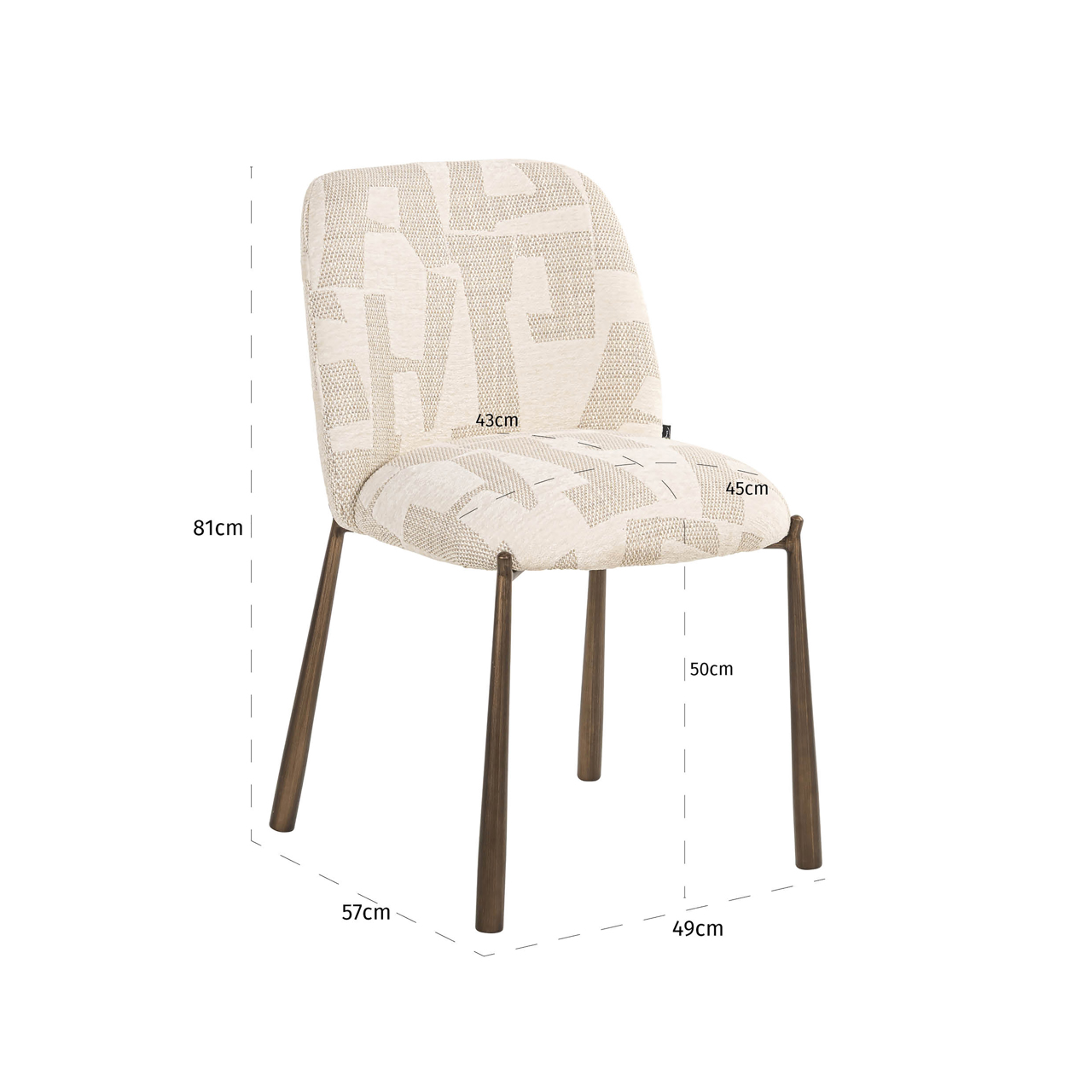 Silla de comedor Lana beige graffic (juego de 2) - Richmond Interiors