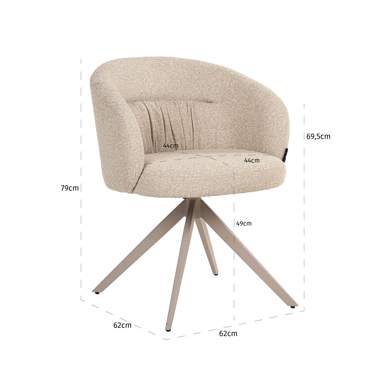 Silla de comedor Olivia biscotti giratoria - Richmond Interiors