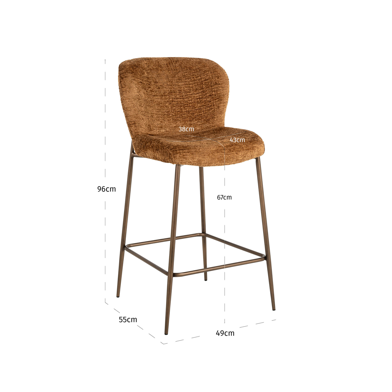 Thekenstuhl Odarby cognac fusion - Richmond Interiors