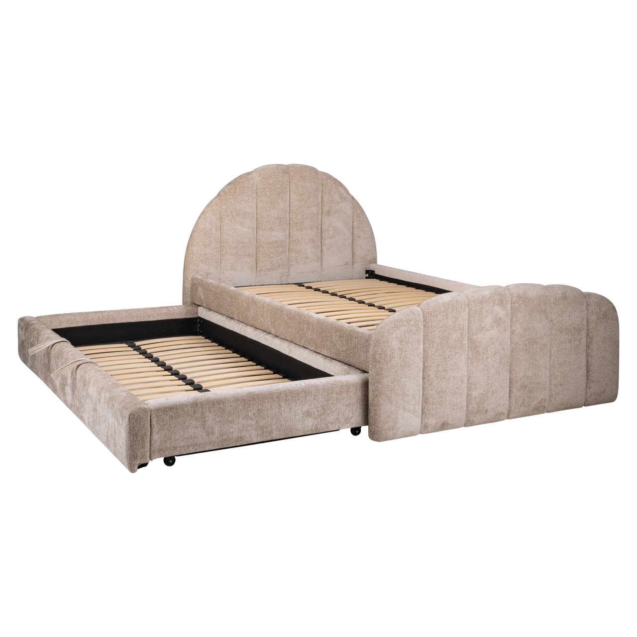 Bett Pixie clay chenille 120x200 mit Ausziehbett - Richmond Interiors