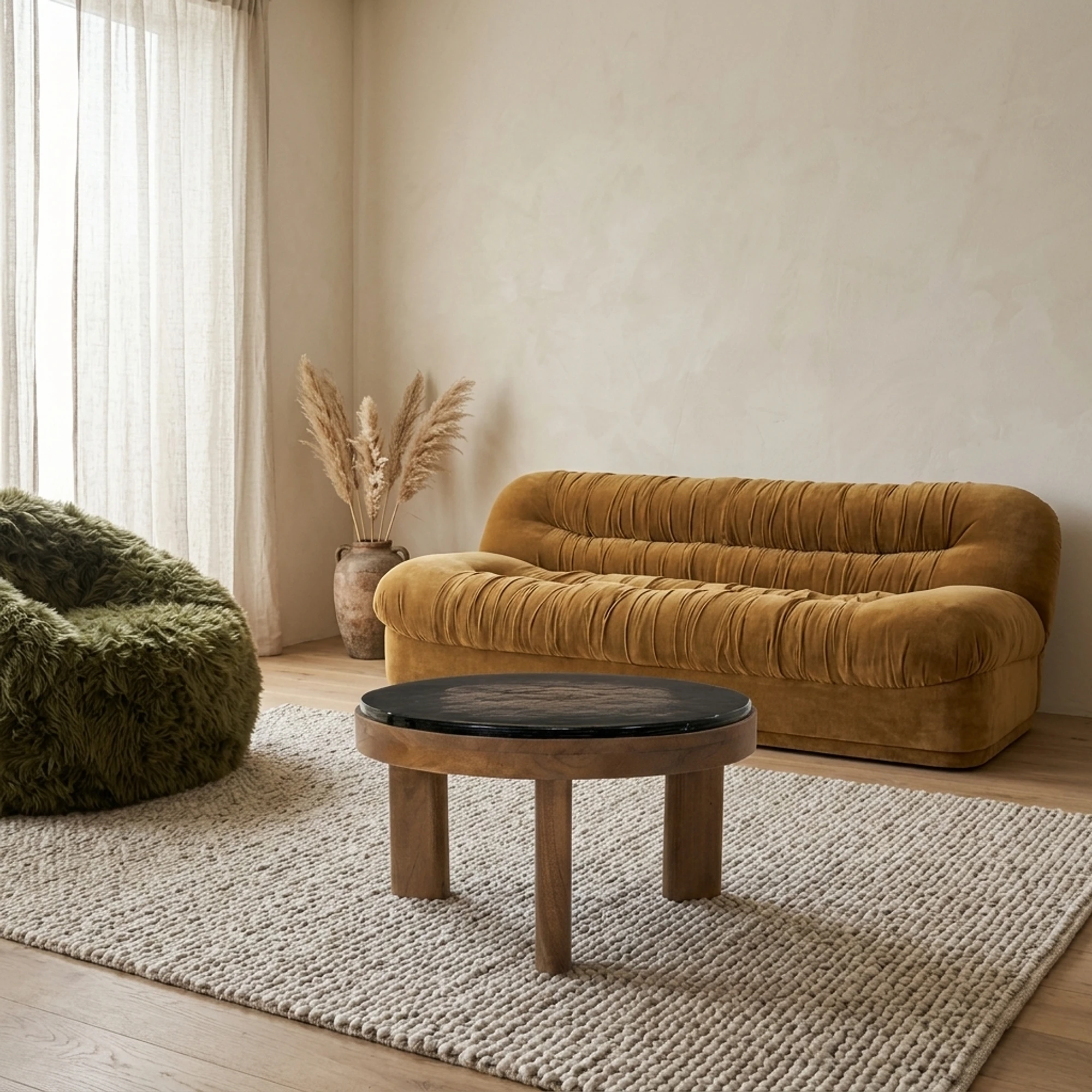Couchtisch Lucent Mangoholz und Glas - By-Boo