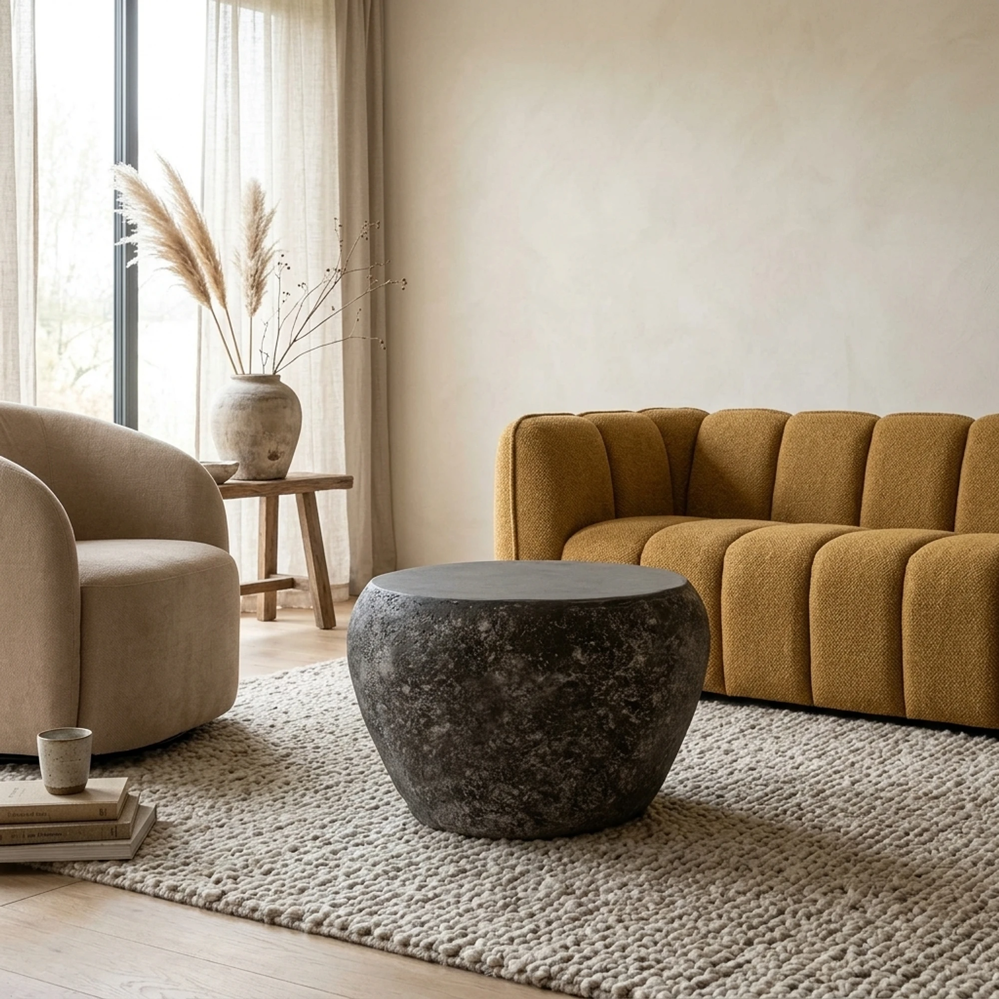 Rock Round Concrete Coffee Table - MUST Living