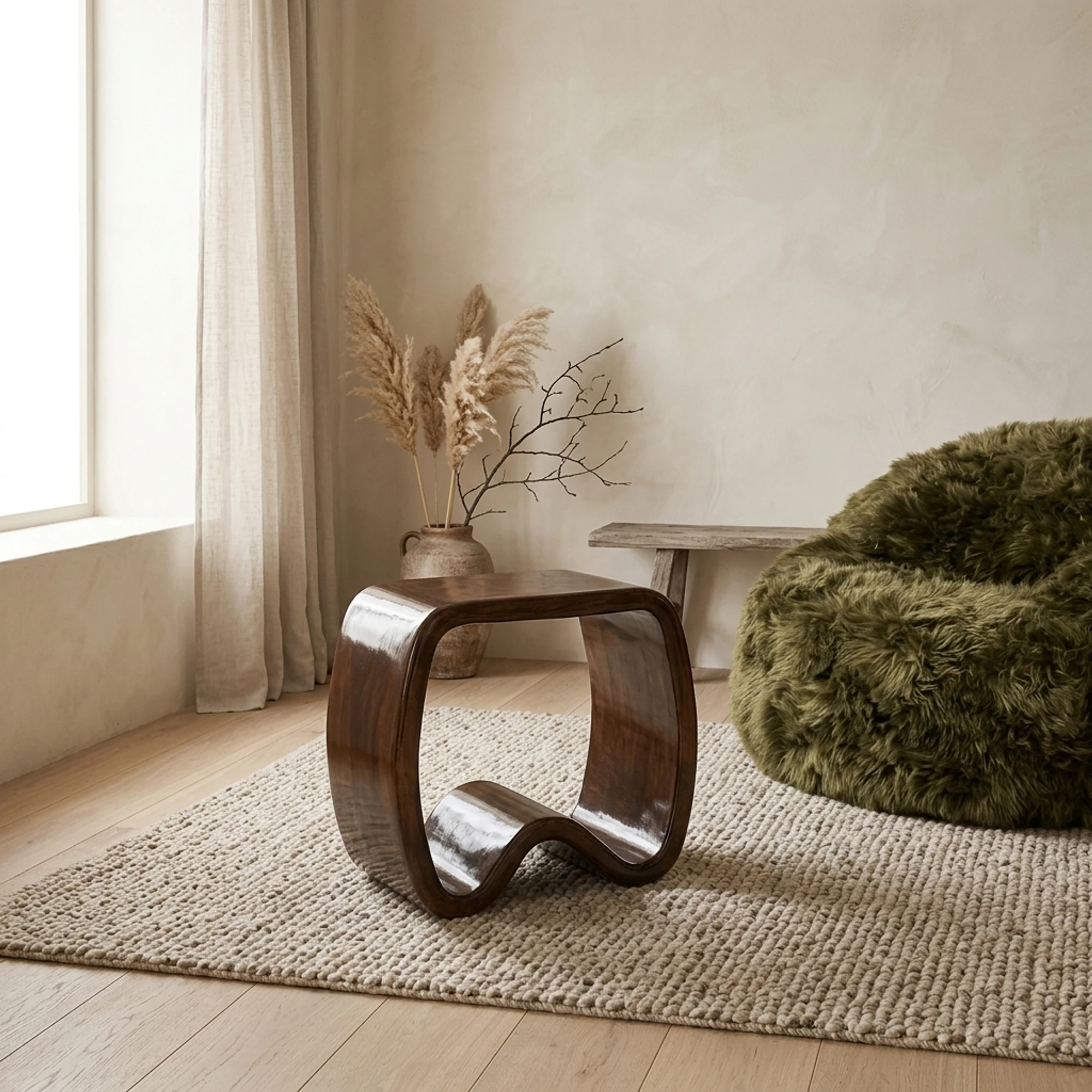 Glossia Brown Side Table - By-Boo
