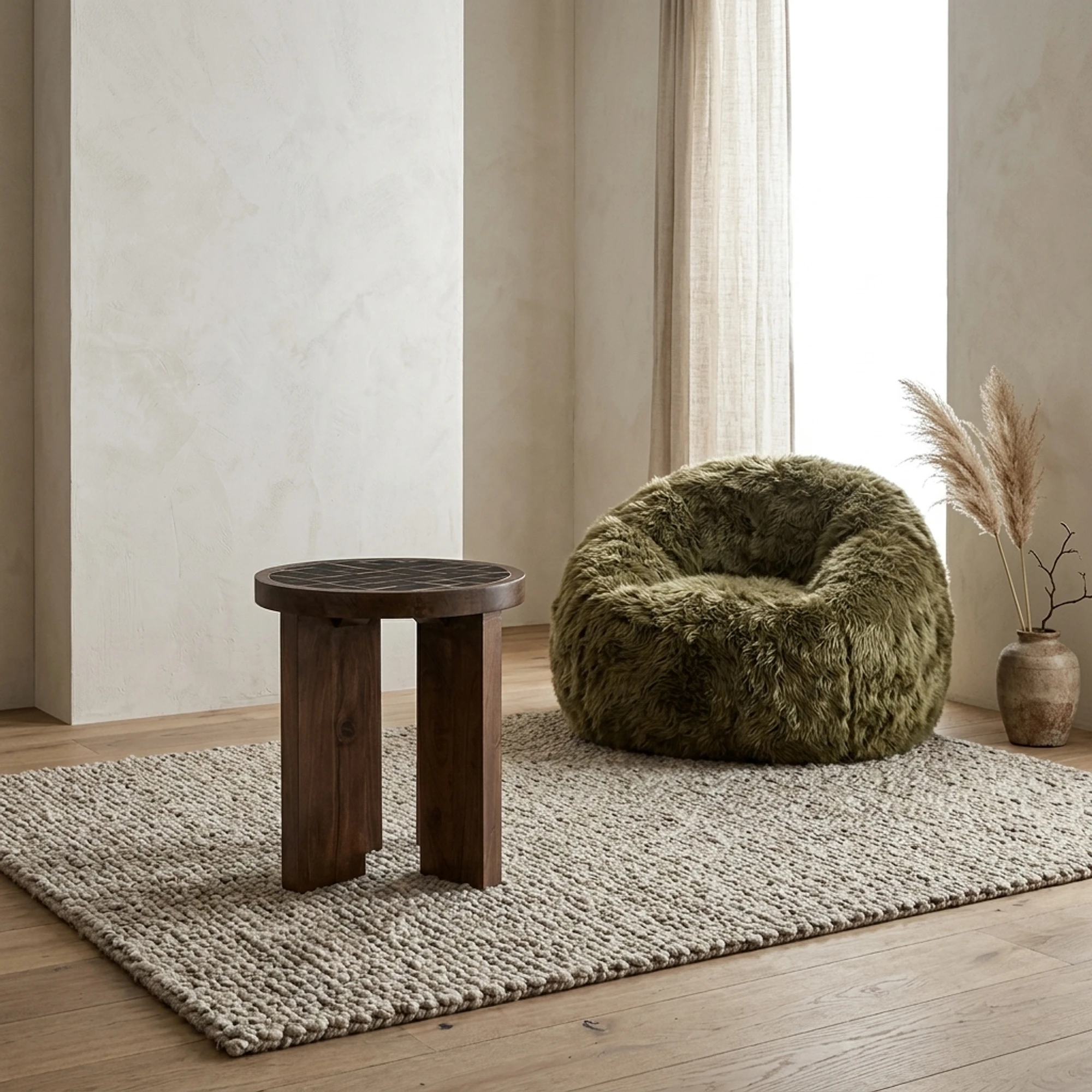 TiledUp Brown Side Table - By-Boo