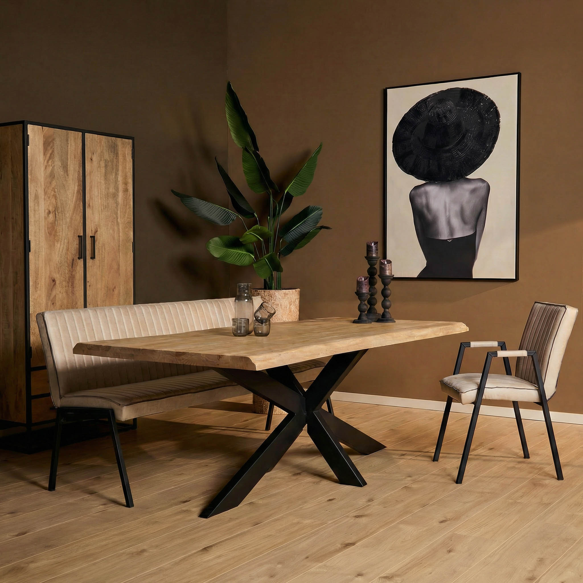 Dakota tree trunk table, mango wood natural, 140 cm - Starfurn