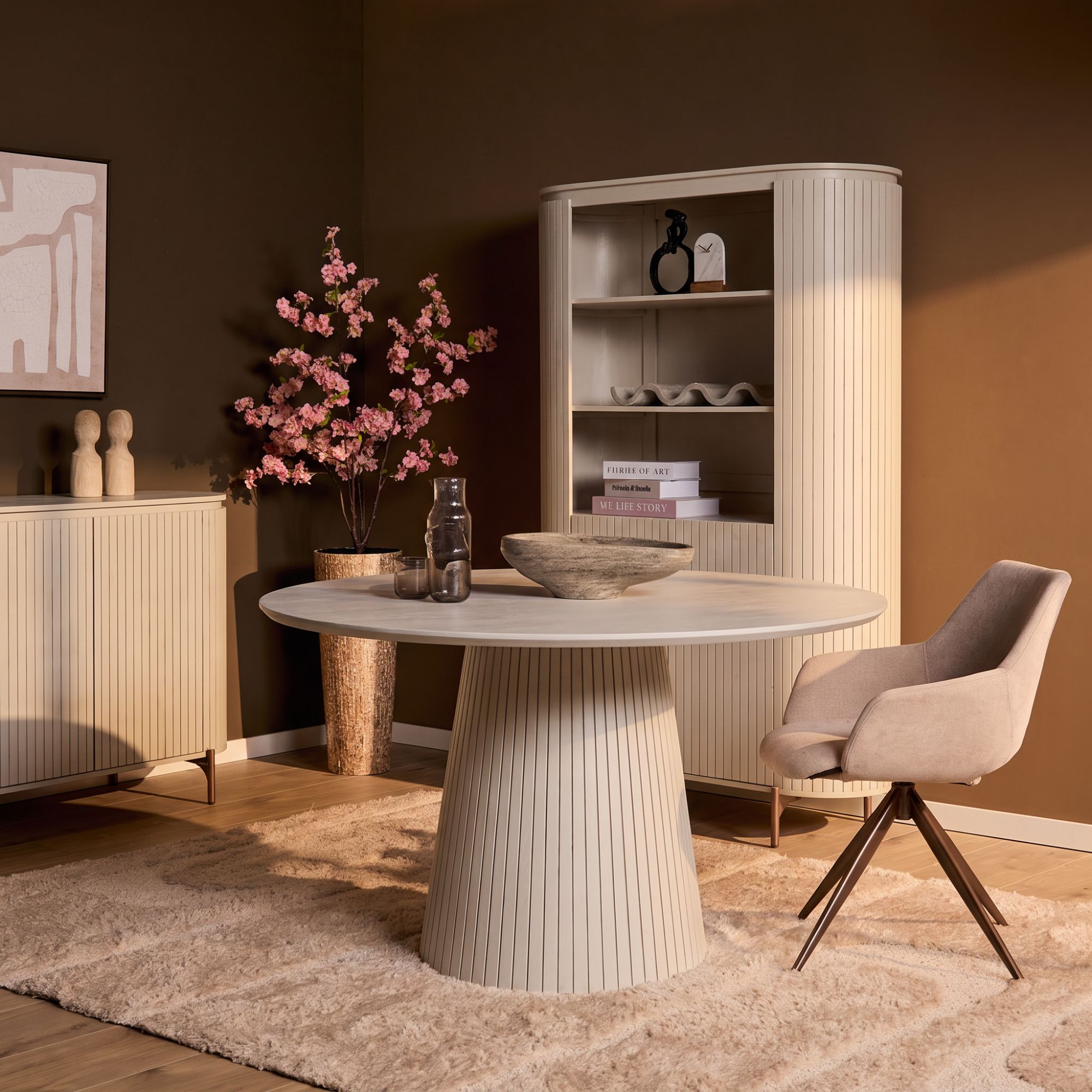 Mesa de comedor redonda Solana Zand madera de mango 130 cm - Starfurn