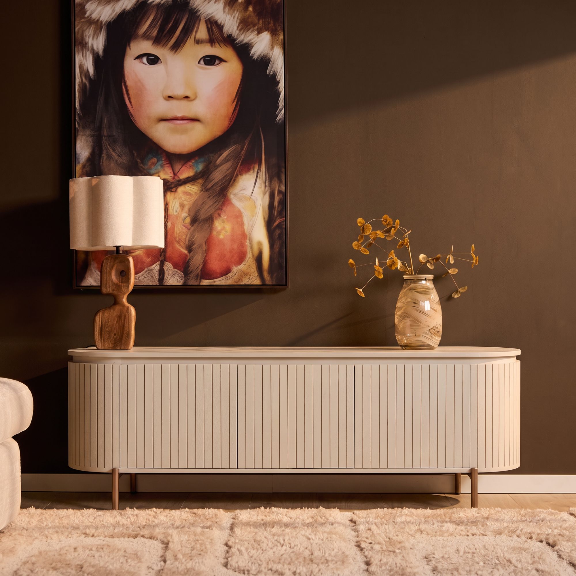 TV-Möbel Solana Sand Mangoholz 165 cm - Starfurn