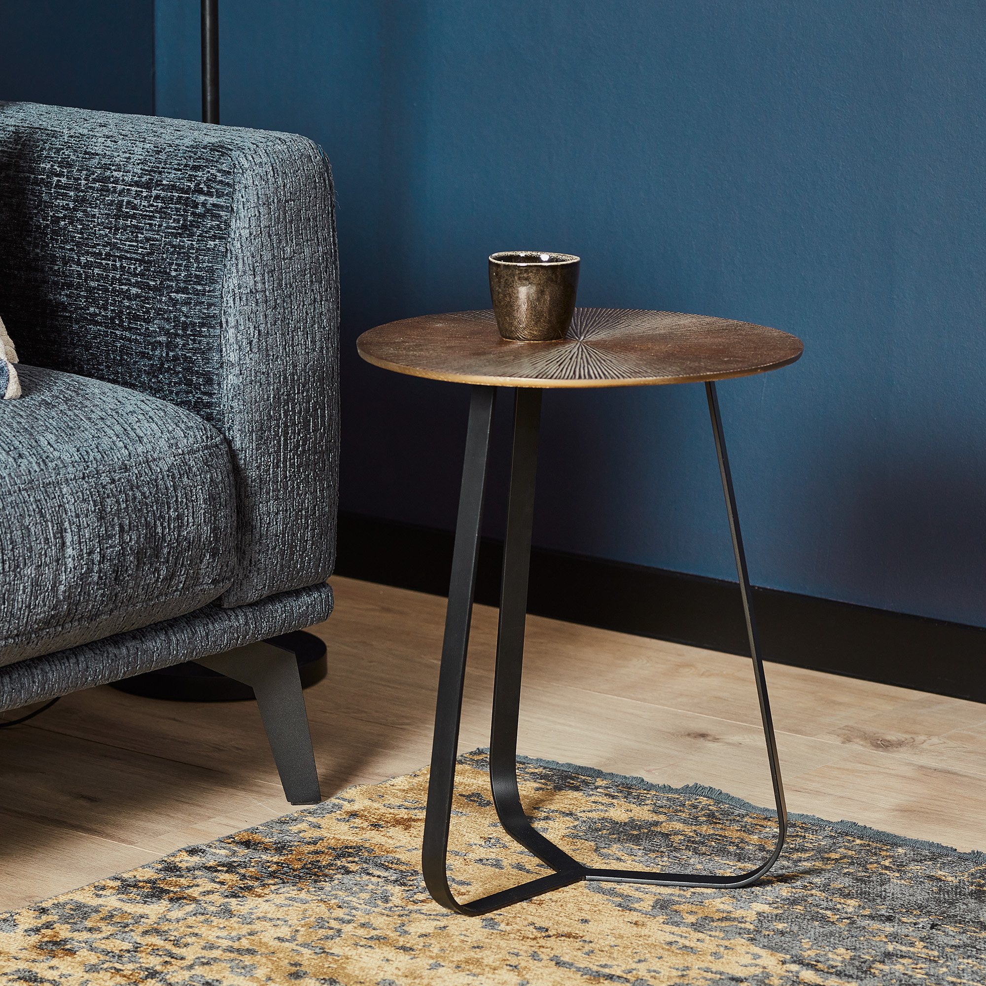 Runder Couchtisch Kate gold Aluminium 40 cm - Starfurn