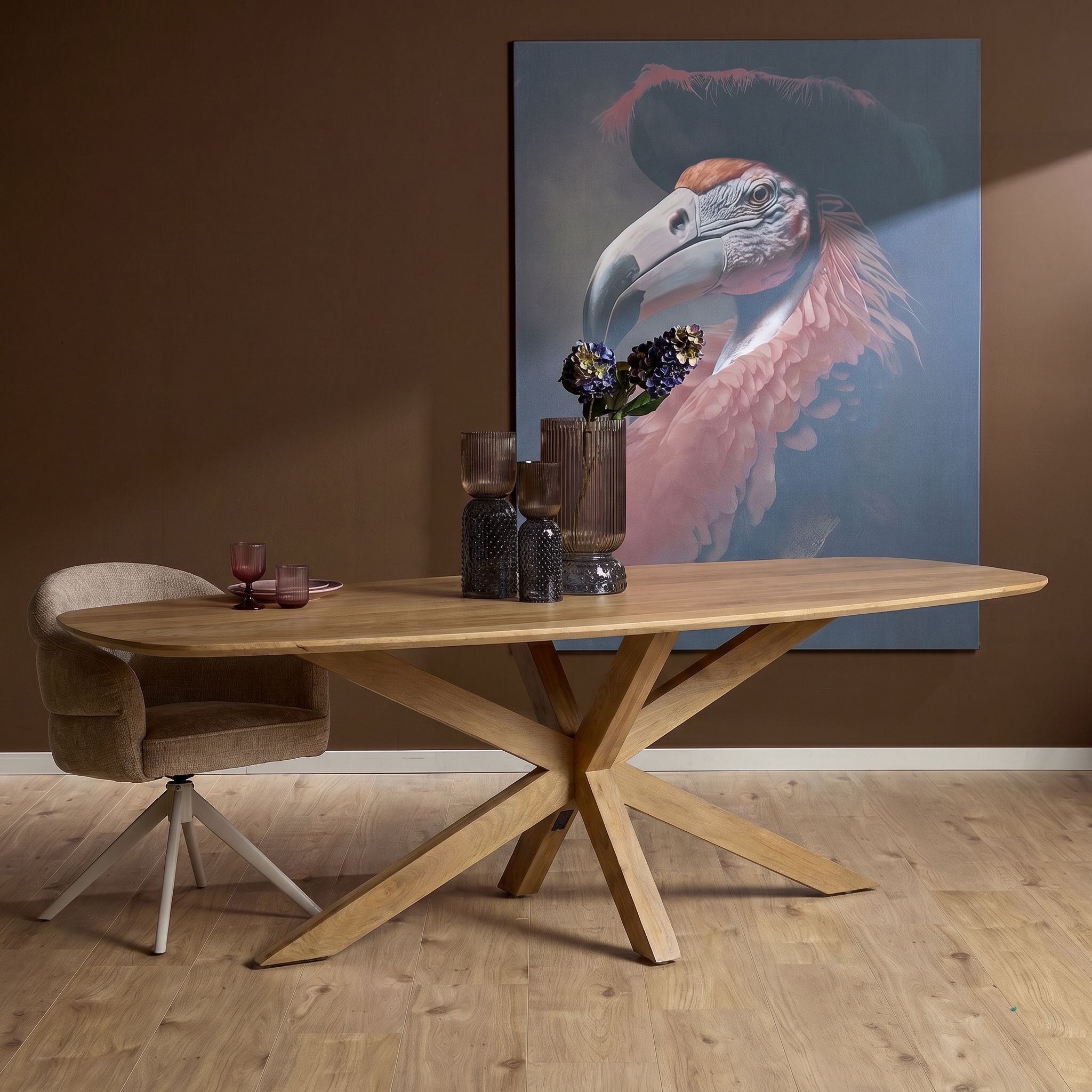 Dänischer ovaler Esstisch Nina Natur Mangoholz 240 cm - Starfurn