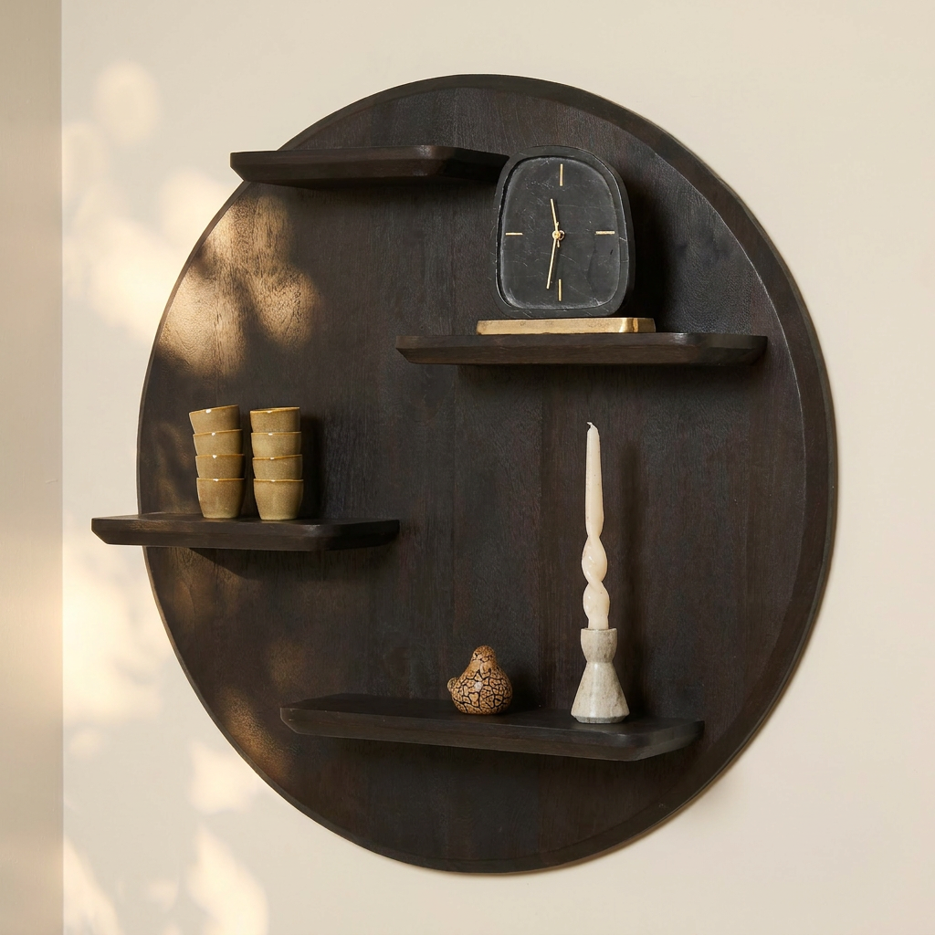 Wandregal Lena | 75 cm | Braun (Mangoholz) - Starfurn