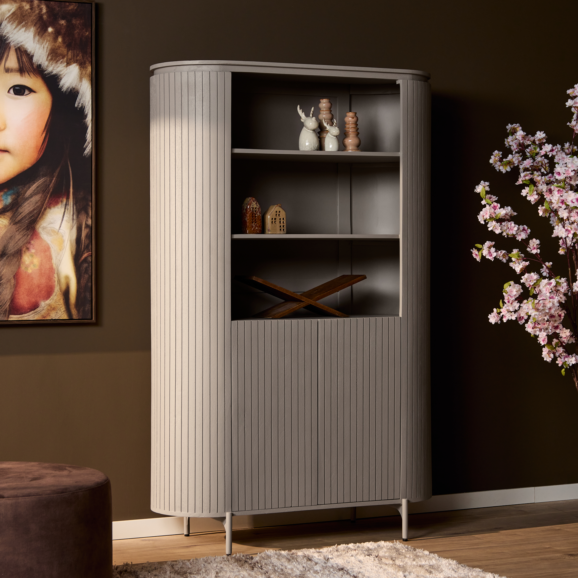 Solana Wall Cabinet | 115 cm | Taupe (Mango wood) - Starfurn