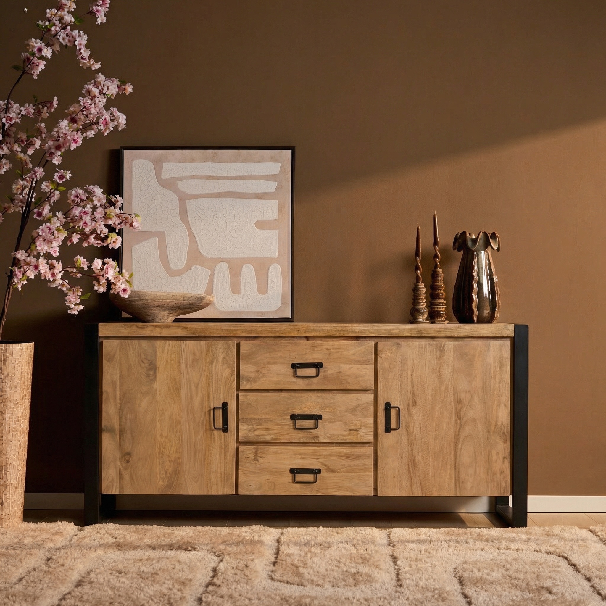 Aparador Britt | 160 cm (Madera de mango, Natural) - Starfurn