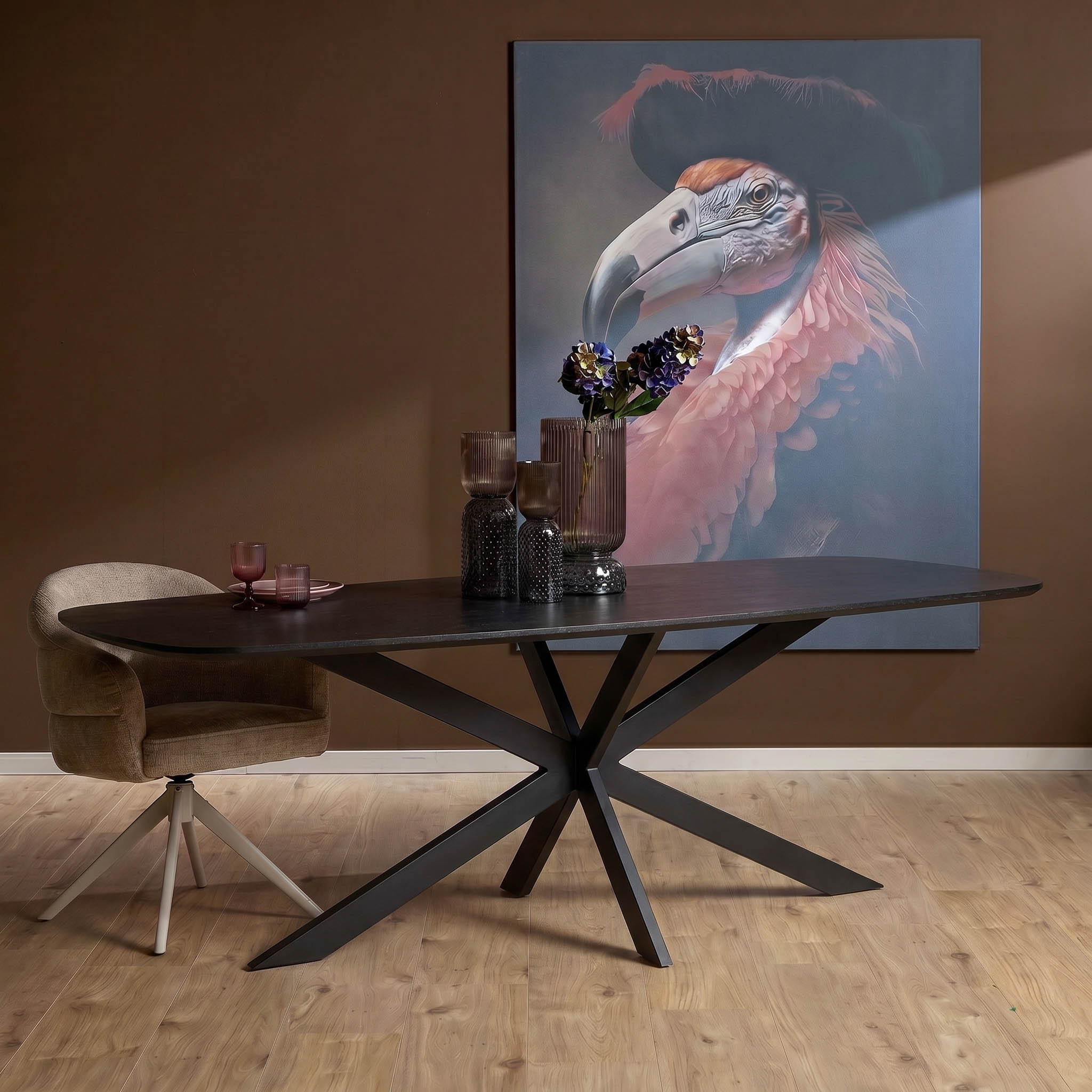 Dining Table Elegance Black | 200 cm | Danish Oval (Mango wood) - Starfurn