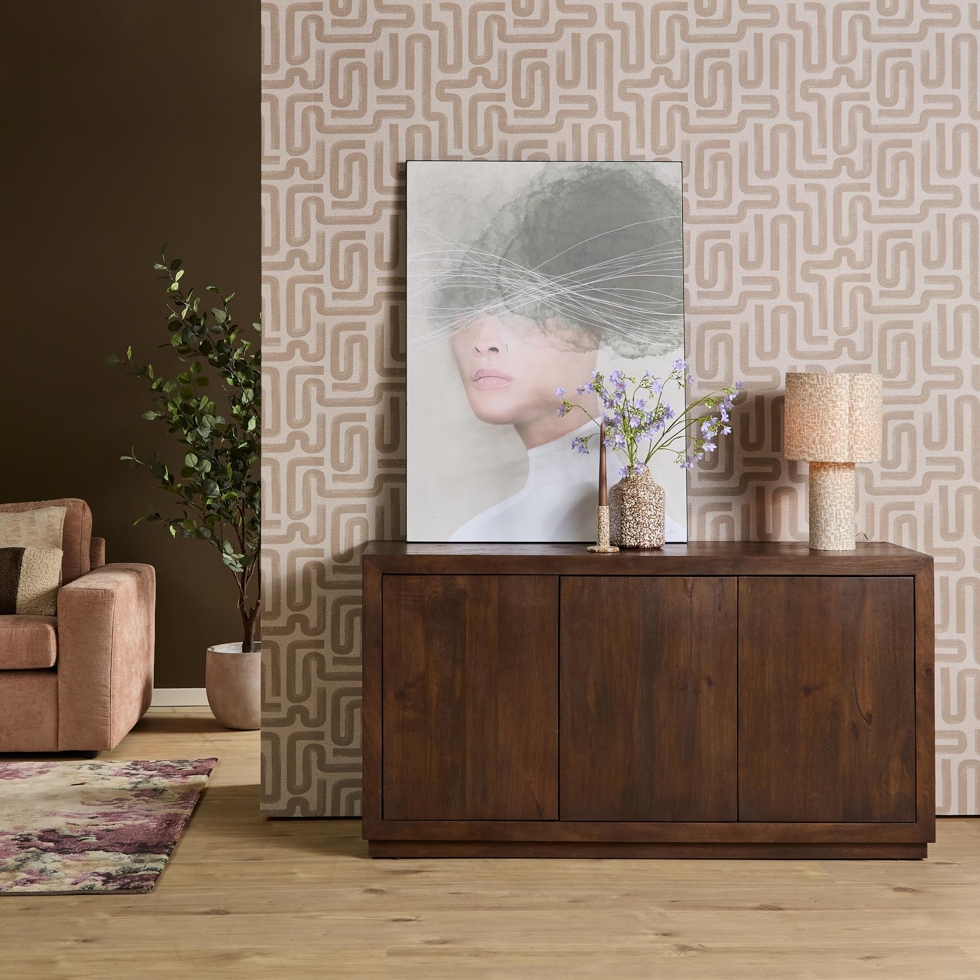 Aparador Brussel Brown | 150 cm (Madera de mango, Marrón) - Starfurn