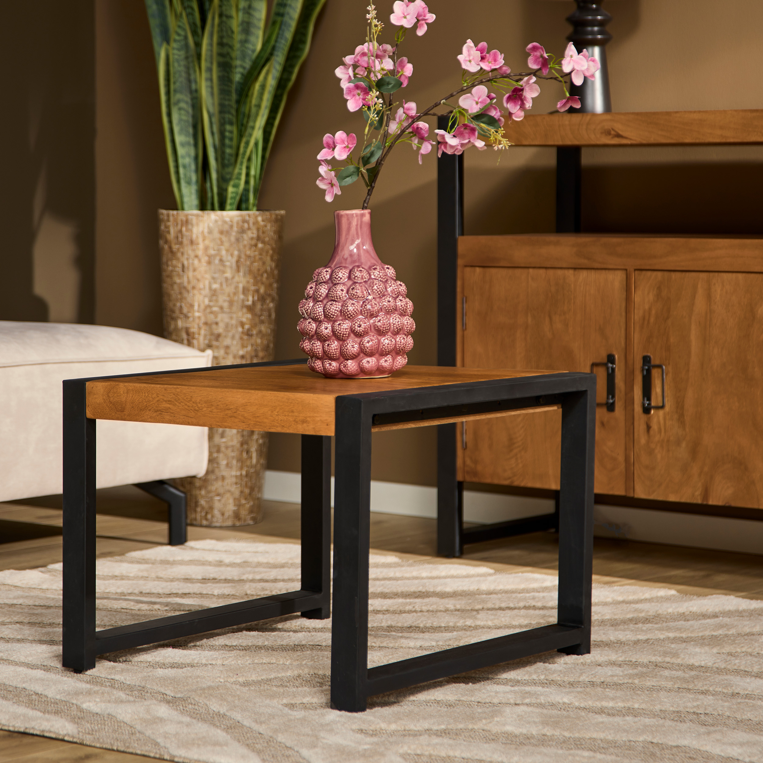 Side table Boaz mango wood natural 60 cm - Starfurn
