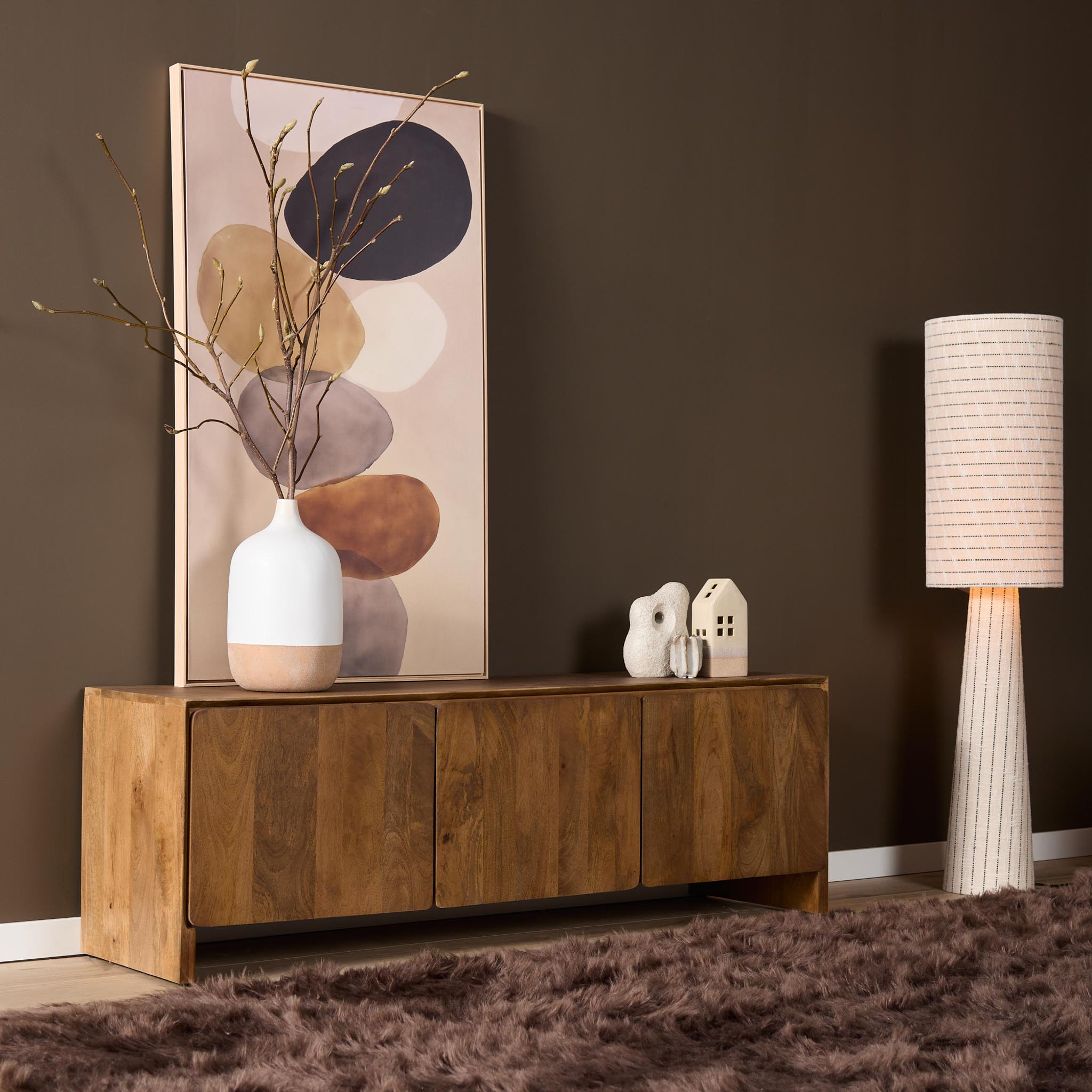 TV-Möbel Tense | 150 cm (Mangoholz, Natur) - Starfurn