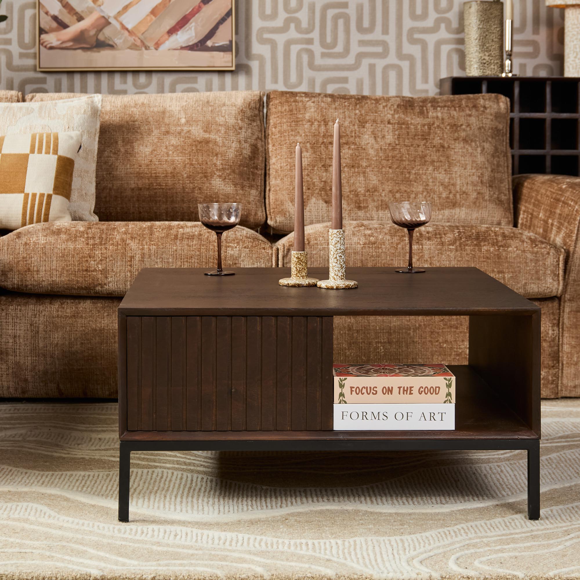 Mesa de centro Madison Brown | 80 cm | Cuadrada