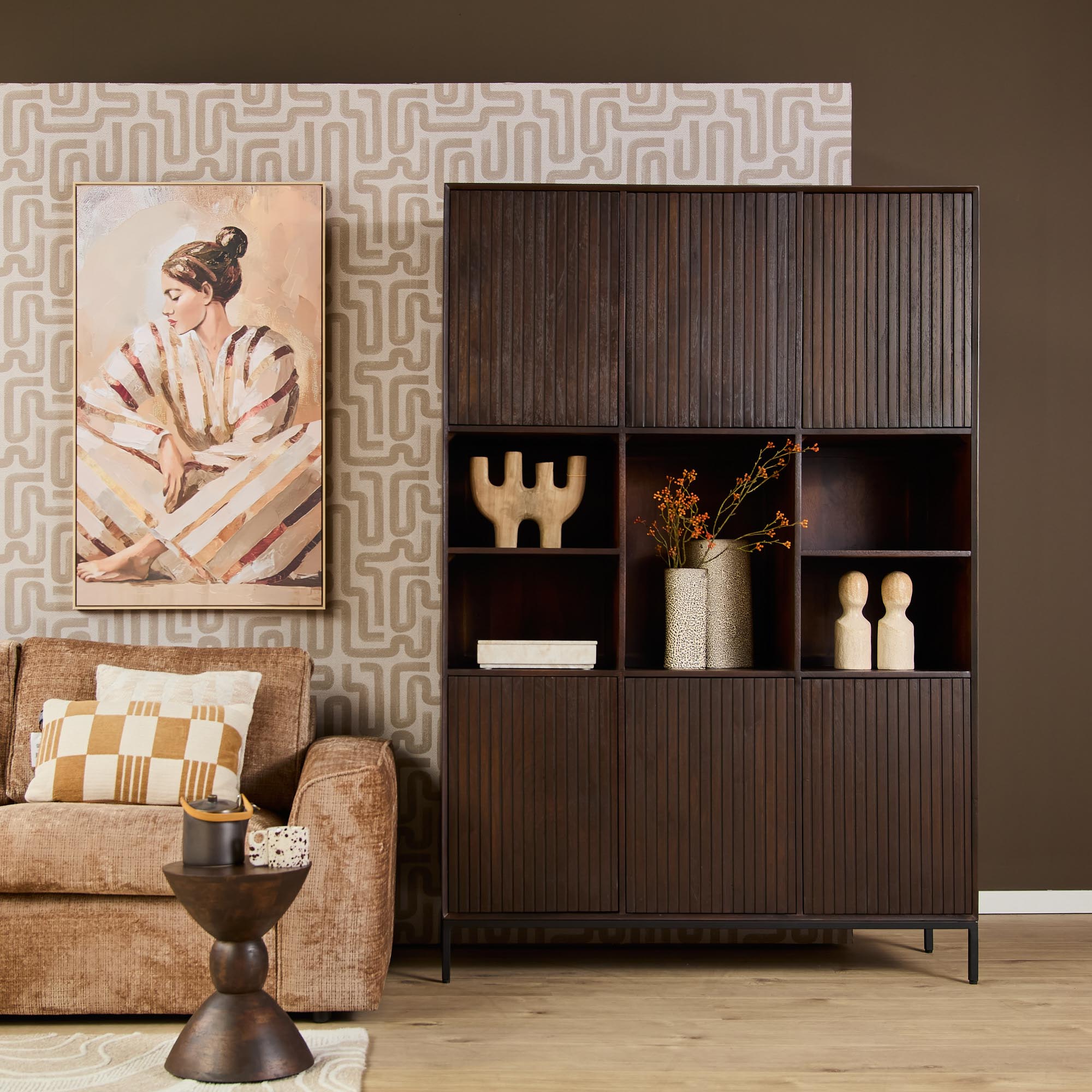 Armario con compartimentos Madison XL Brown | 135 cm