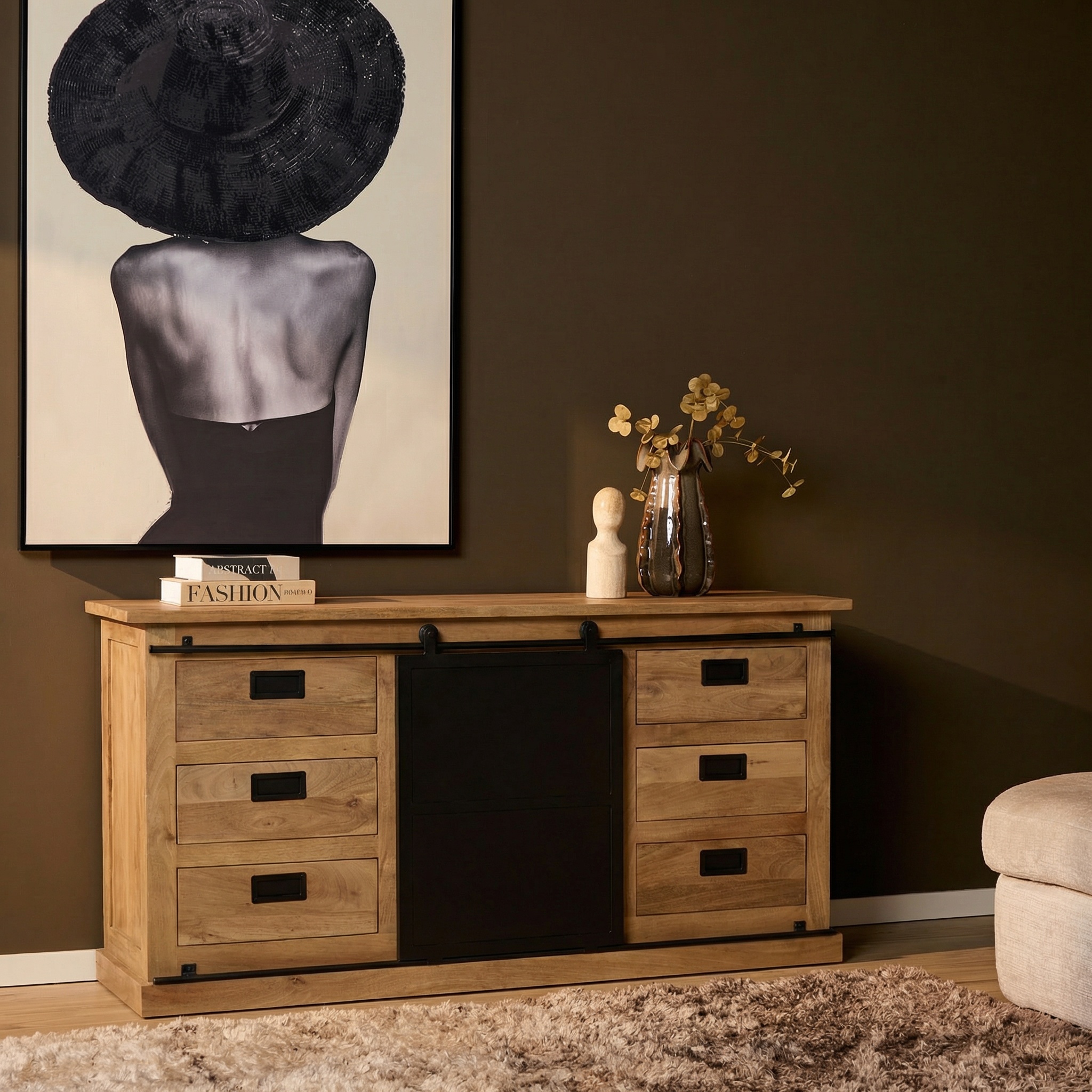 Aparador Fresno natural madera de mango 160 cm - Starfurn