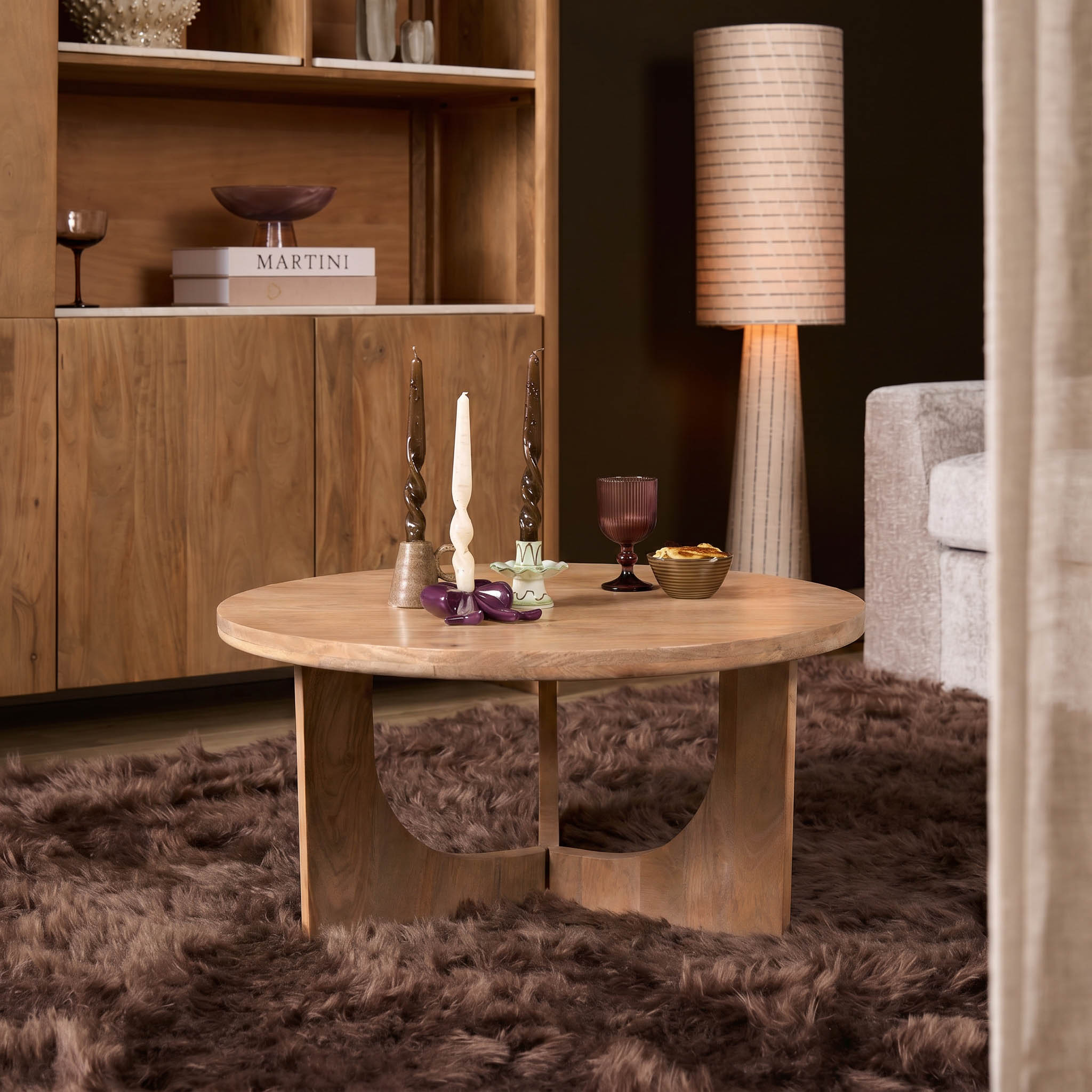 Runder Couchtisch Guus Natur Mangoholz 80 cm - Starfurn