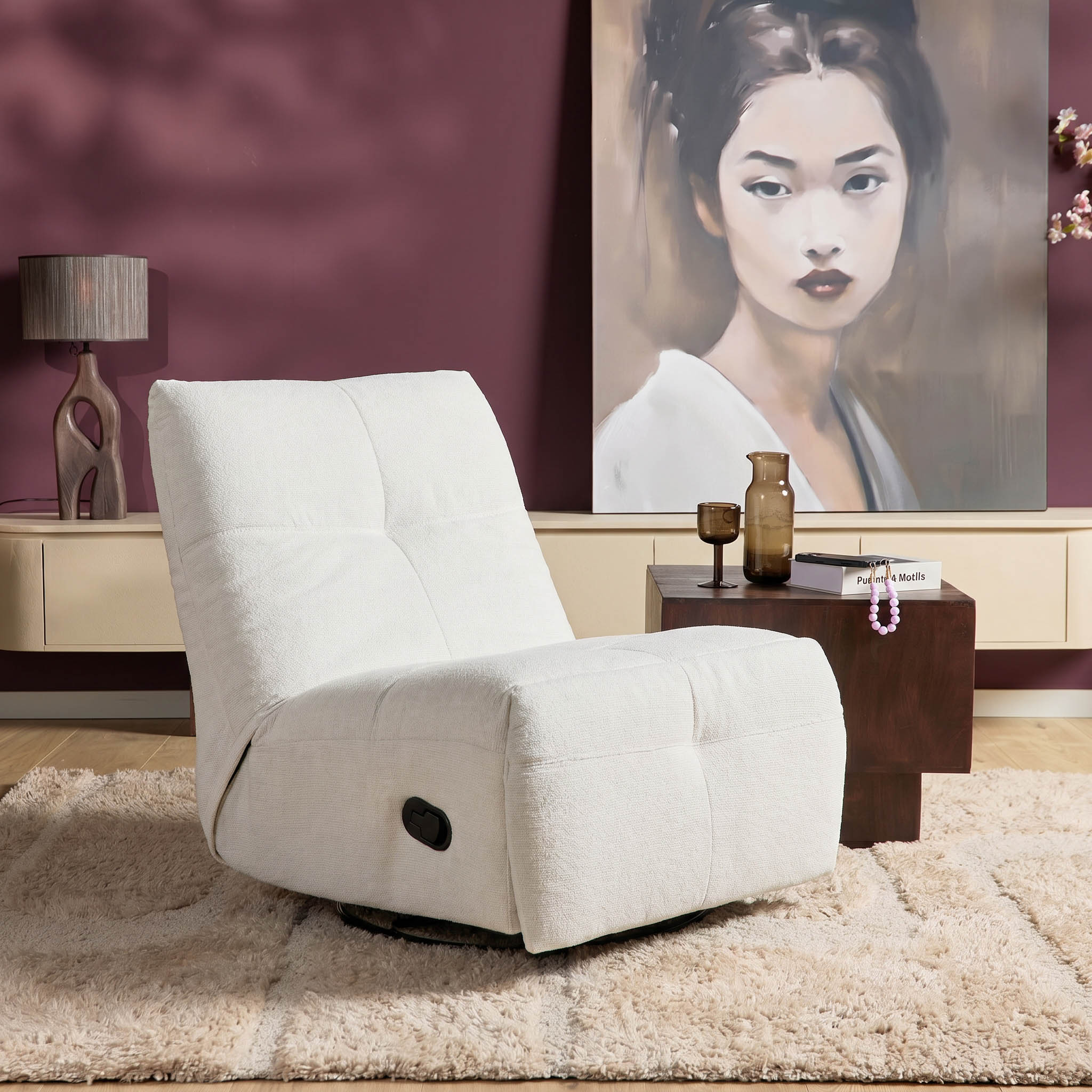 Lazy Reclining Armchair | Off White - Starfurn